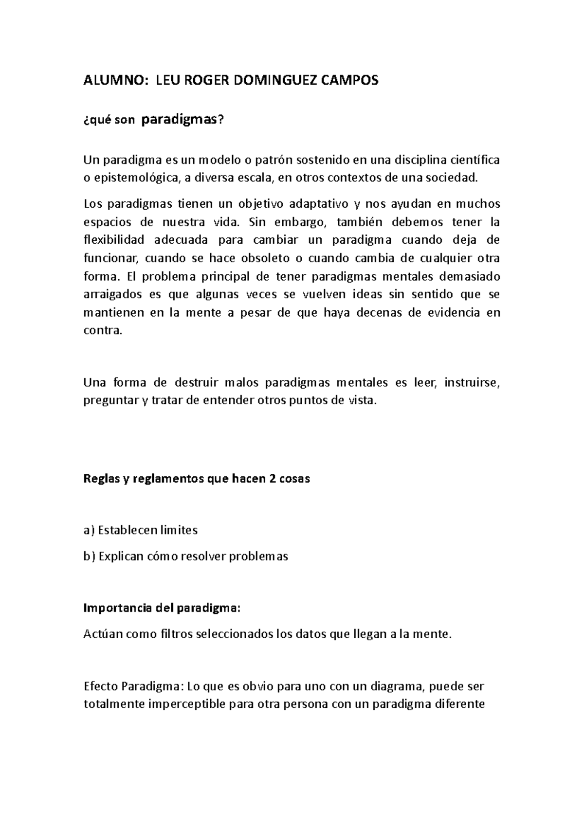 Paradigmas - FDFSDF - ALUMNO: LEU ROGER DOMINGUEZ CAMPOS ¿qué son ...
