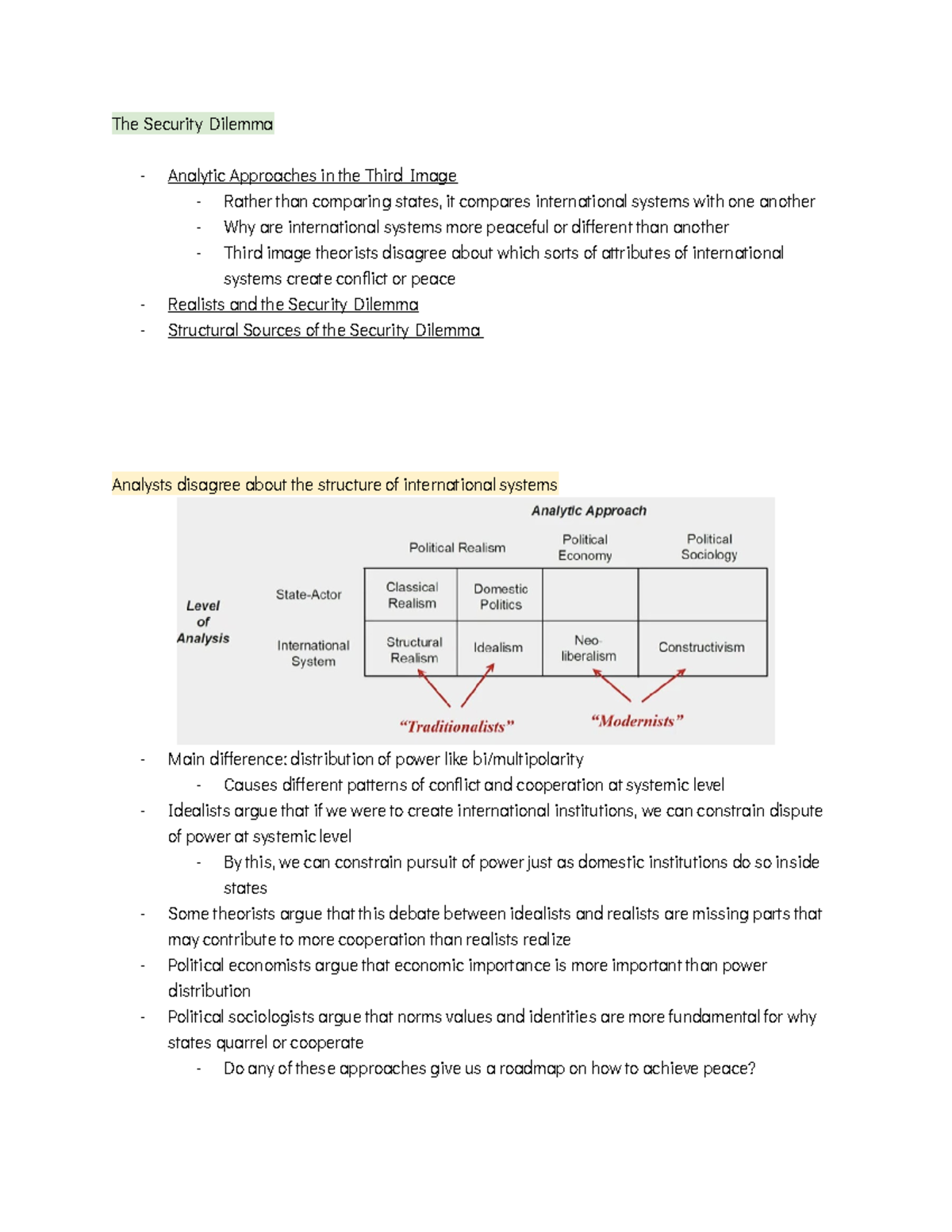 The Security Dilemma - Lecture notes POLI 12 - Intro/Political Science ...