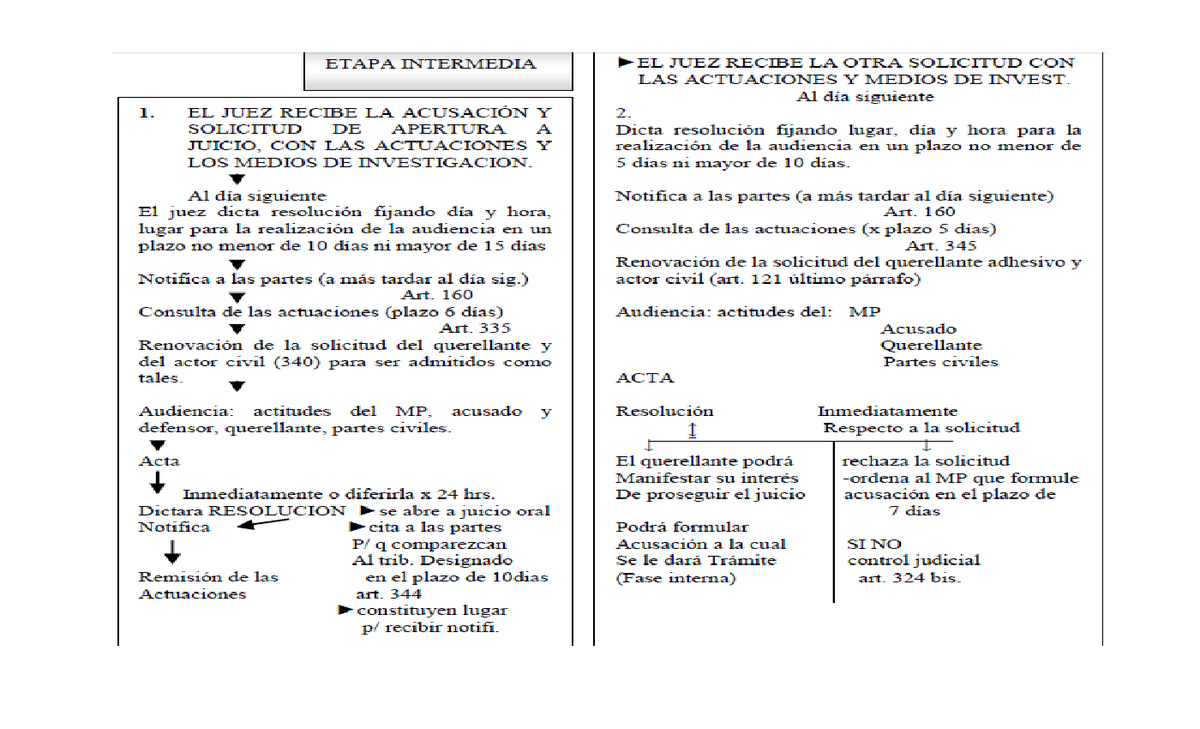 Esquemas De Procesal Penal De Las Etapas Del Debate Penal Etapa De