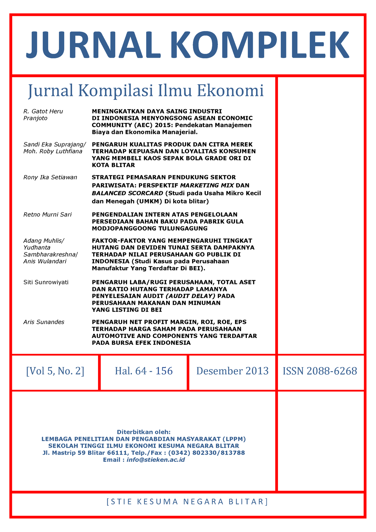 51-Article Text-130-1-10-2016 0419 - 1 JURNAL KOMPILEK [Vol 5 , No. 2 ...