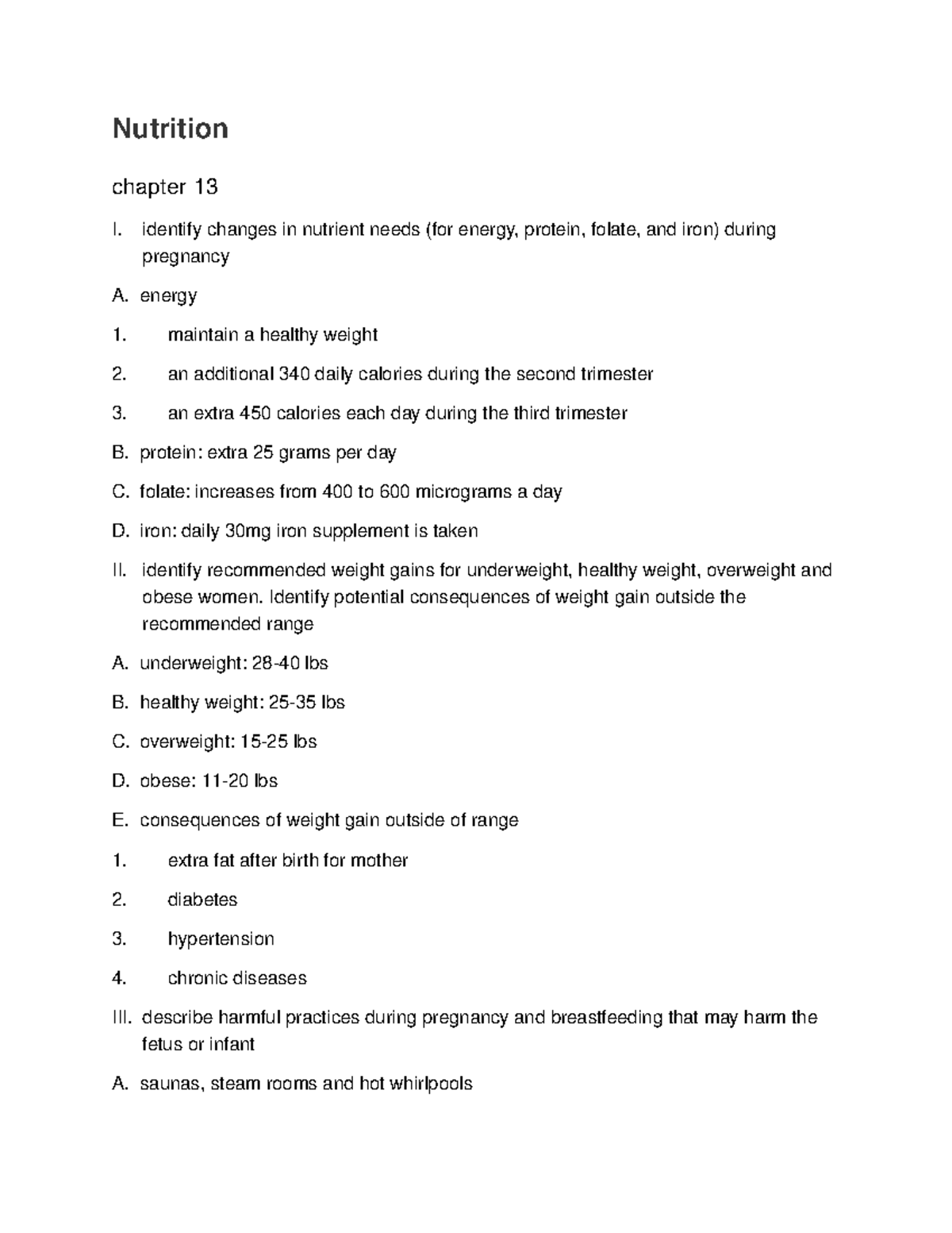 Nutrition Ch 13 And 14 - Lecture Notes 13-14 - Nutrition Chapter 13 I ...