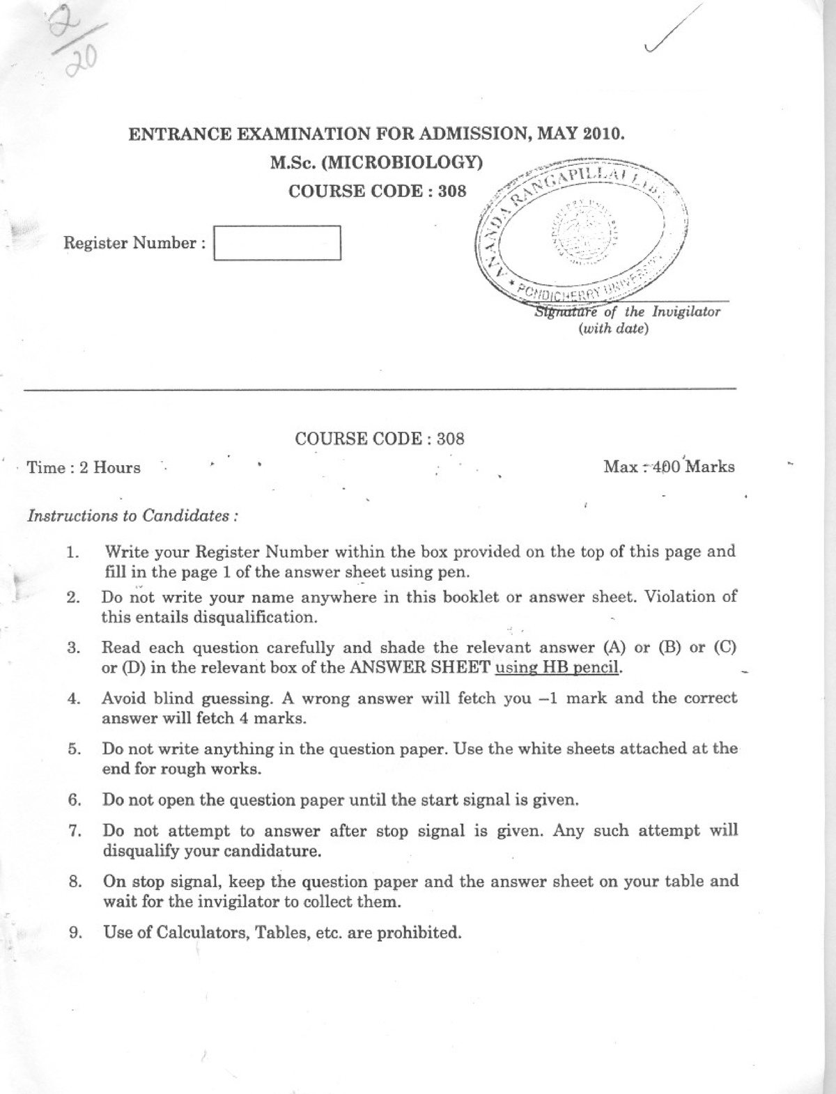 msc-microbiology-question-paper-2010-studocu