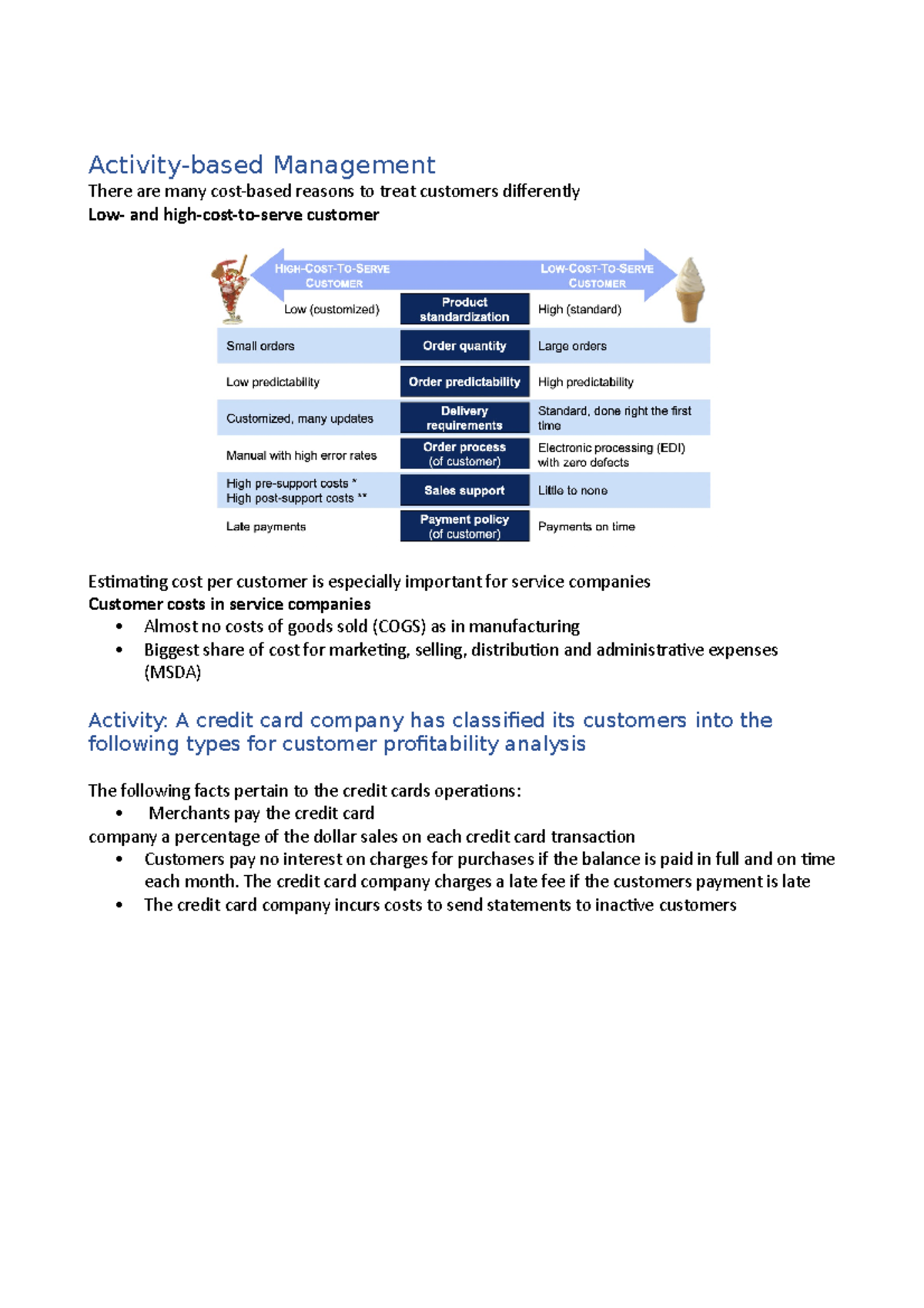 Activity-based Management - Activity-based Management There are many ...