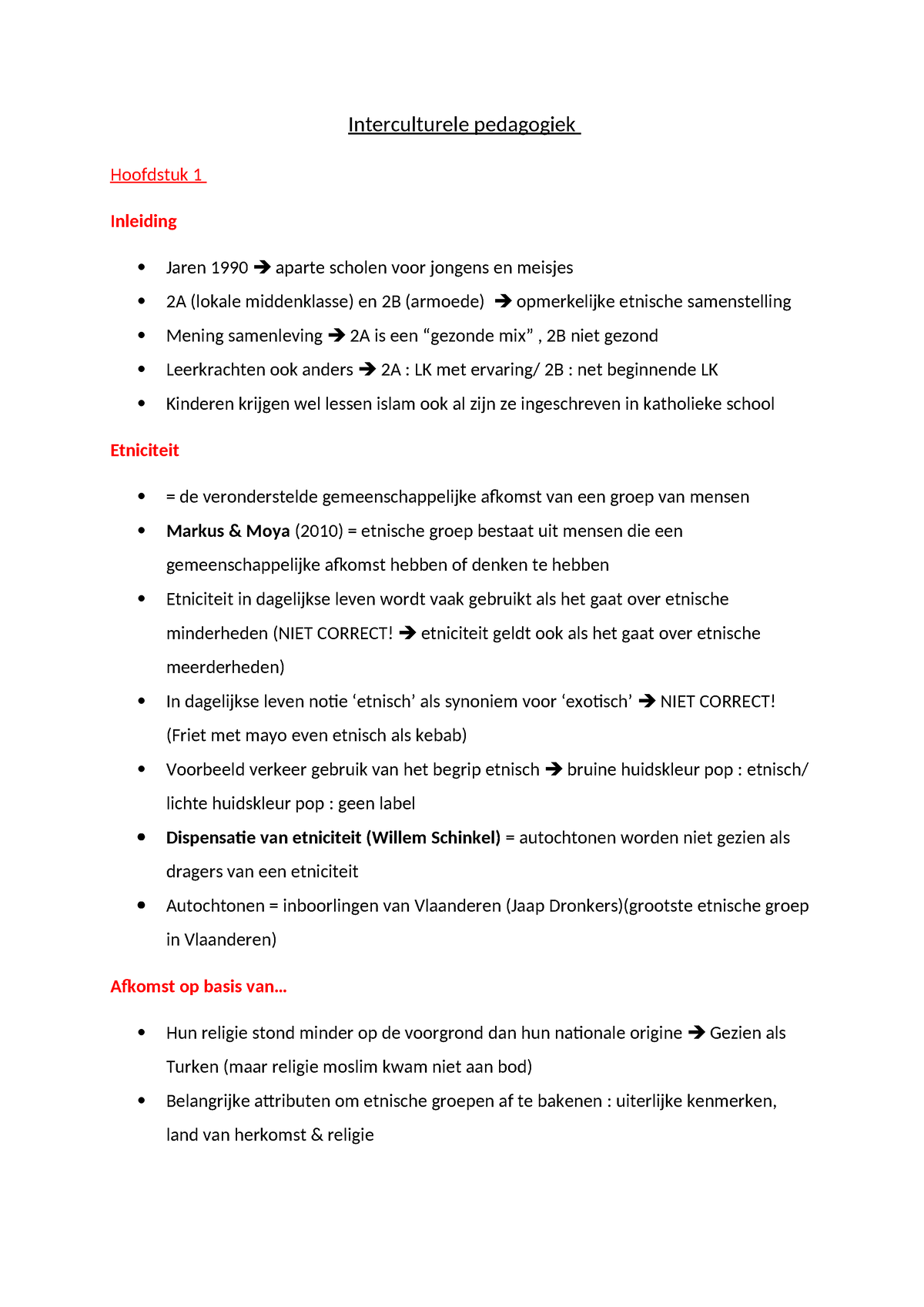 Samenvatting Interculturele Pedagogiek - Interculturele Pedagogiek ...