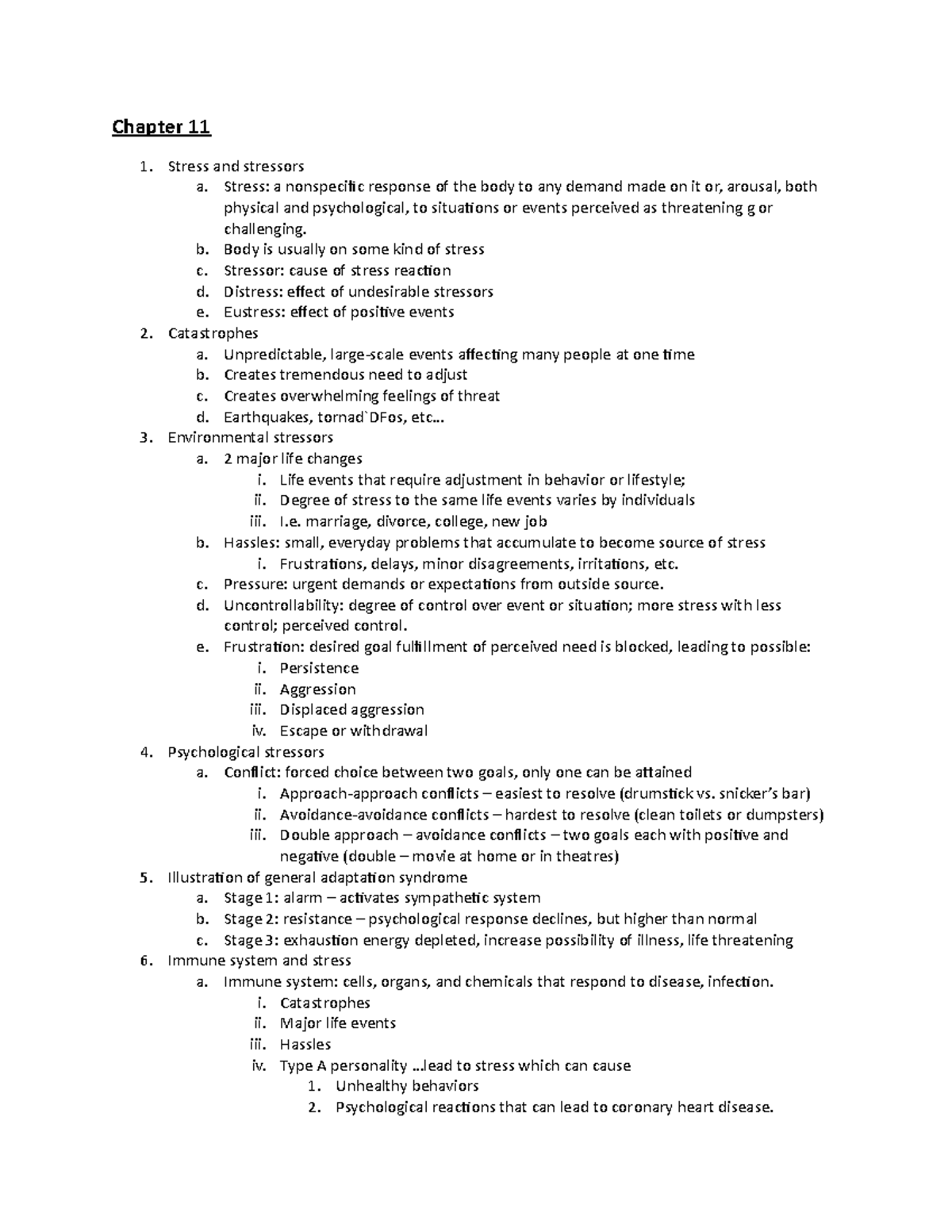 Psych Chapter 11 - Stress and Stressors - Chapter 11 Stress and ...