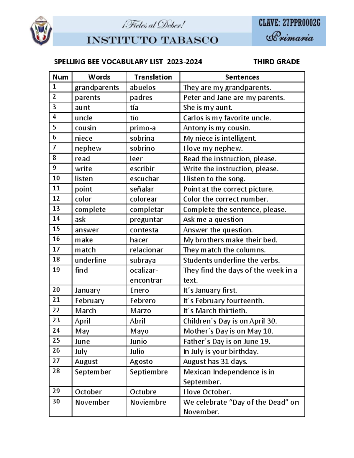 Spelling BEE LIST 2023 3RD Grade - SPELLING BEE VOCABULARY LIST 2023