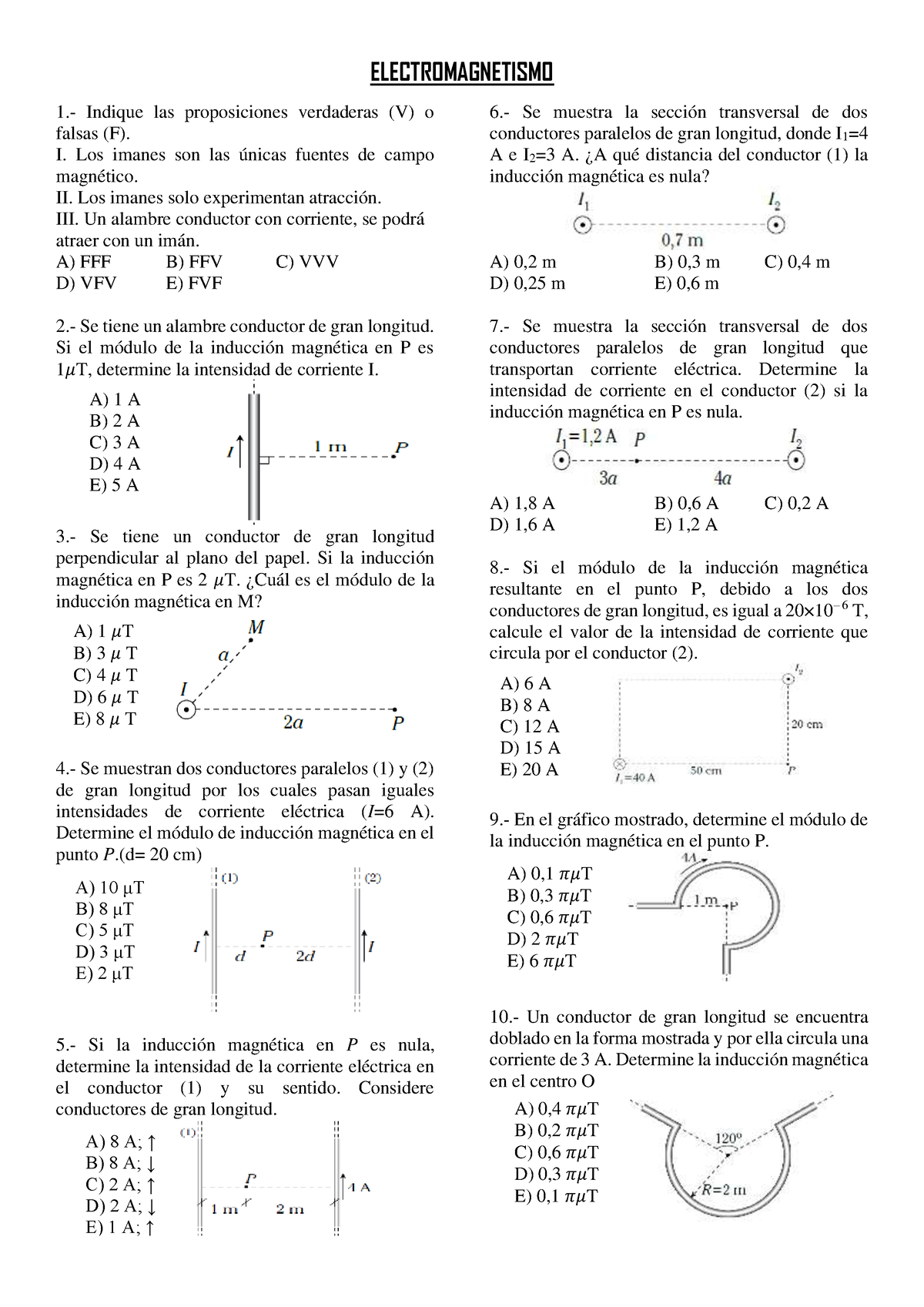 Electromagnetismo - Trabajo De Física - ELECTROMAGNETISMO 1.- Indique ...