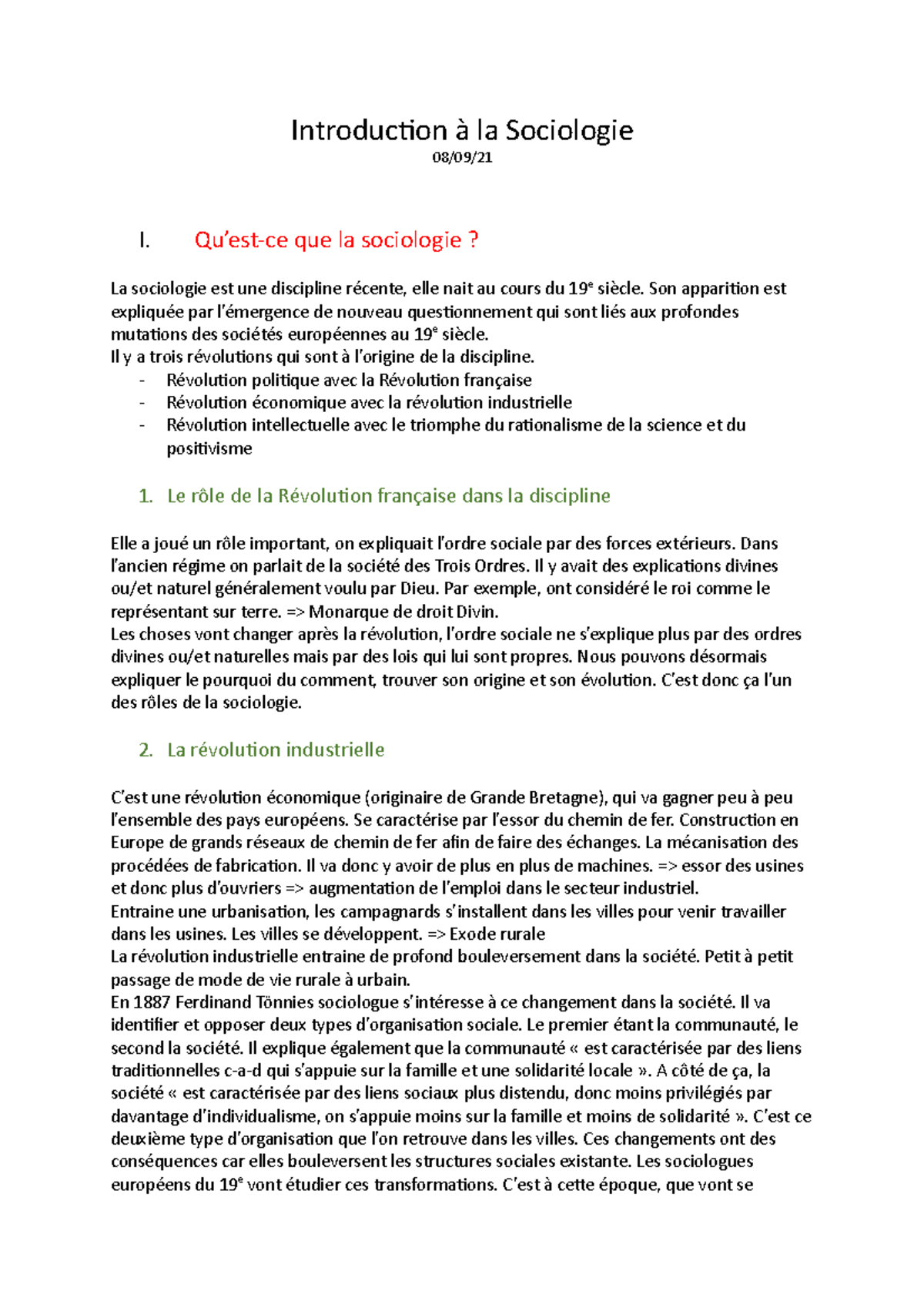 Introduction à La Sociologie - Introduction à La Sociologie 08/09/ I ...