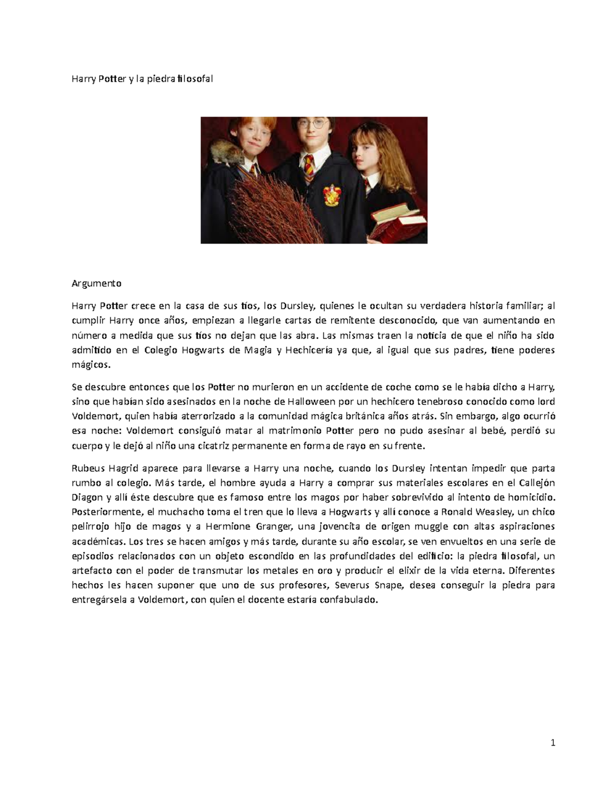 Pelicula resumen Harry Potter y la piedra filosofal Argumento Harry Potter crece en la casa Pelicula resumen Harry Potter y la piedra filosofal Argumento Harry Potter crece en la casa