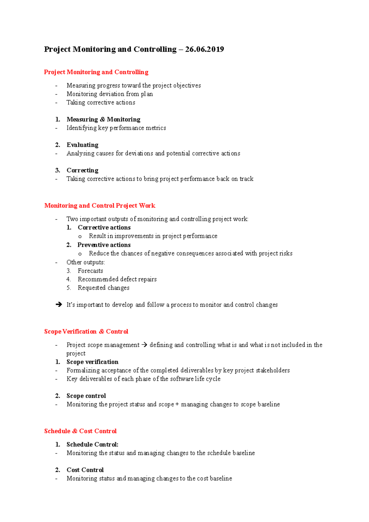 8. Project Monitoring and Controlling & Project Closing - Project ...