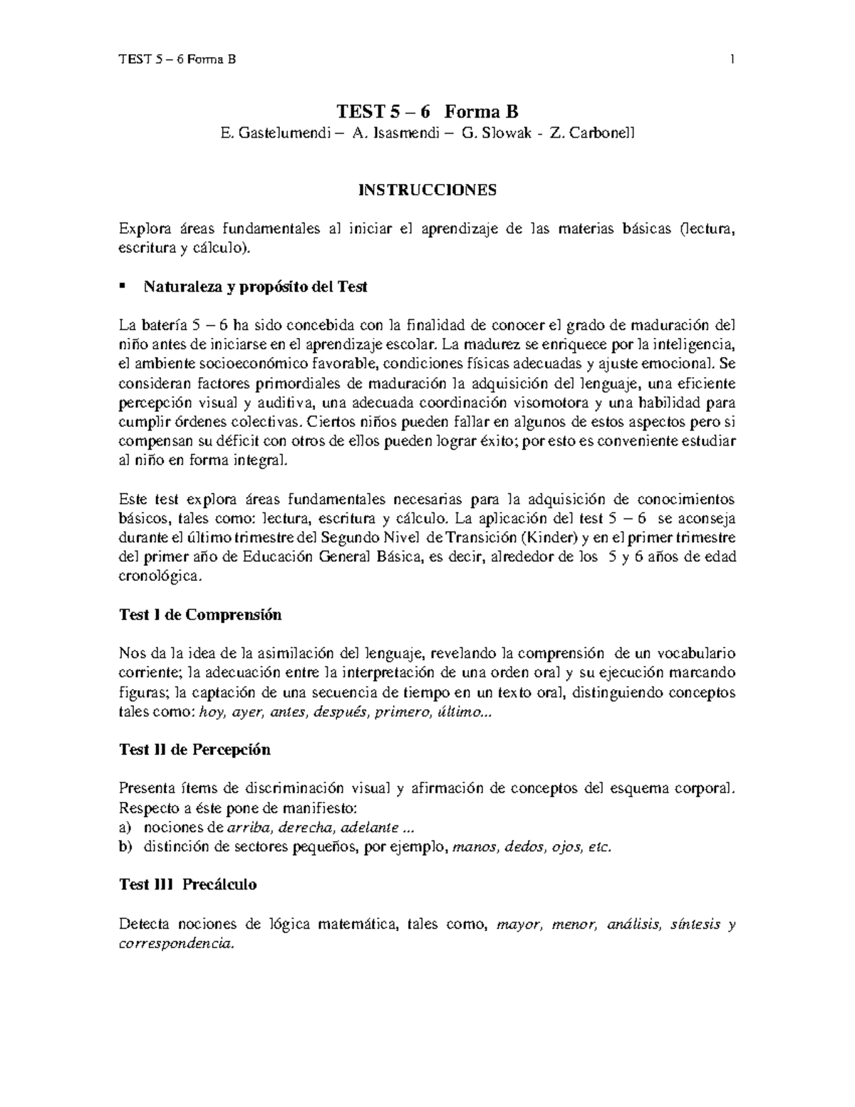 Test 5 6manual 1 - sadasdasdfgas - TEST 5 – 6 Forma B E. Gastelumendi ...