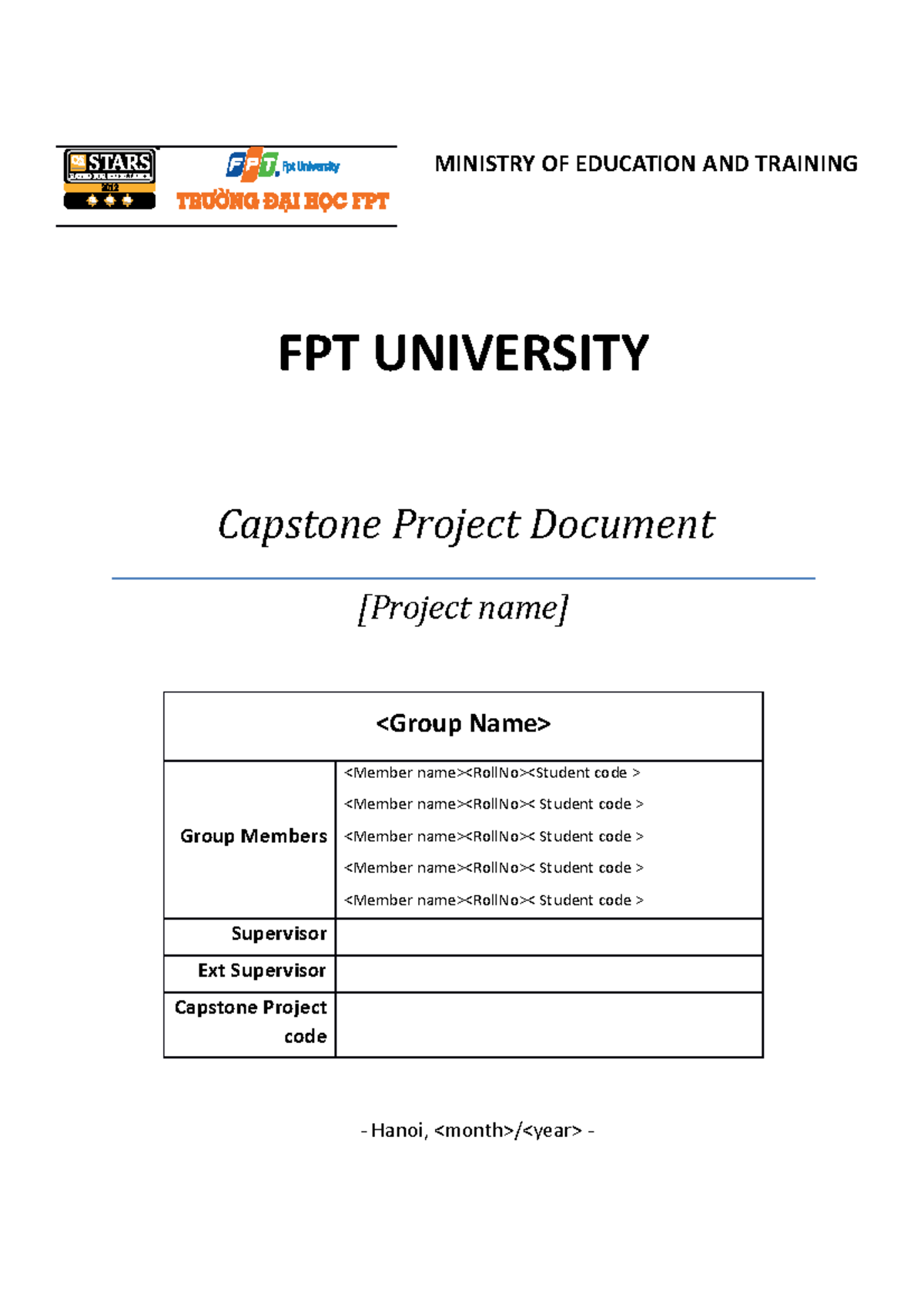Report 7 Final Project Report - MINISTRY OF EDUCATION AND TRAINING FPT ...