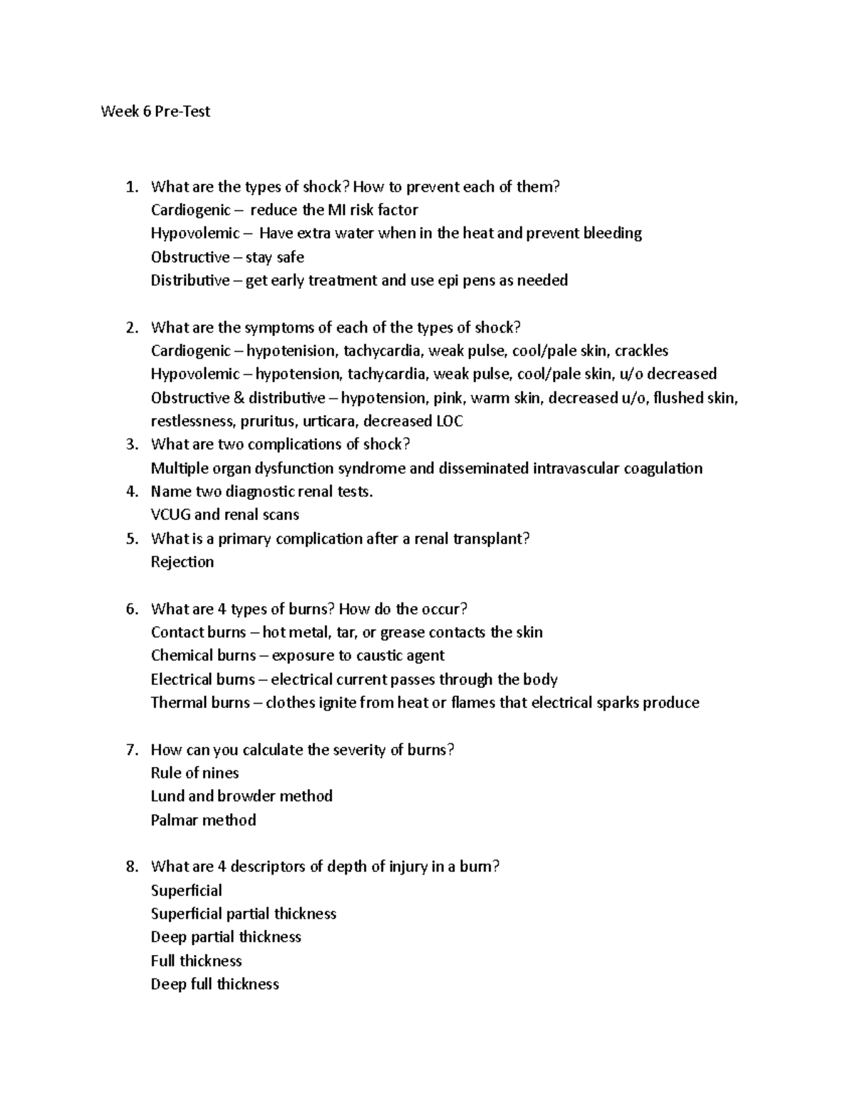 Week 6 pretest - This is for the weekly assignments before class ...