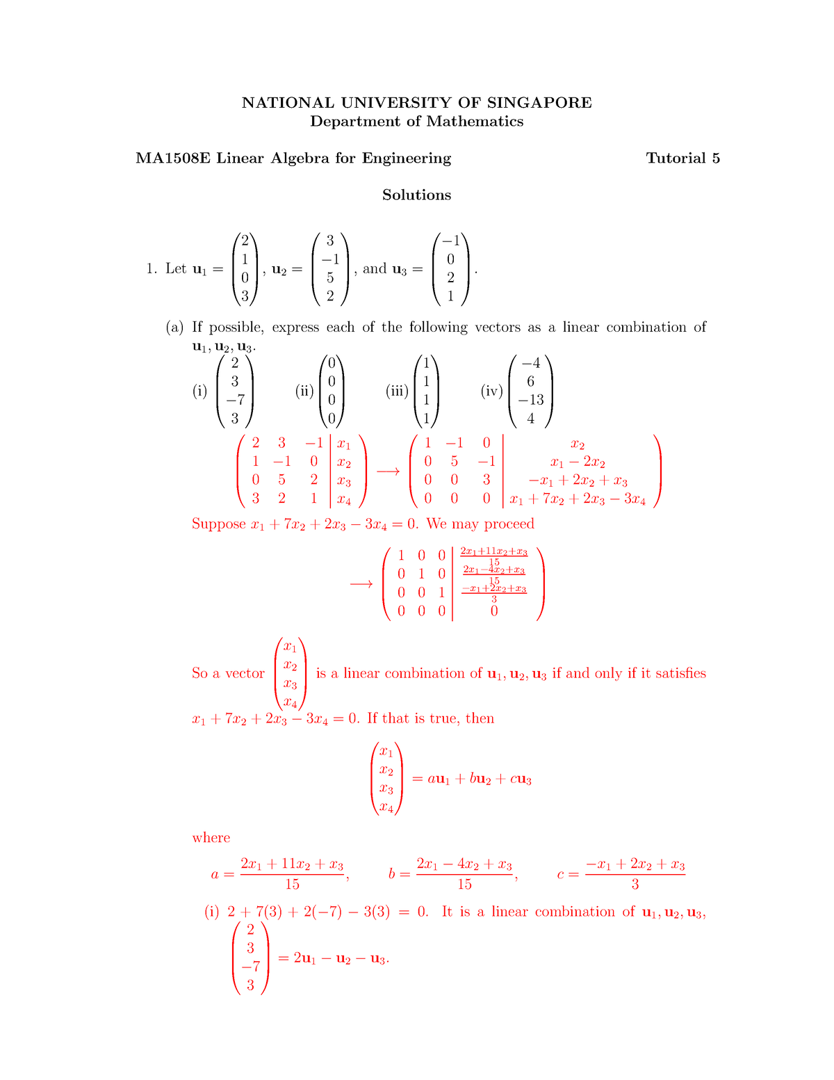 Tutorial 5(S) - NATIONAL UNIVERSITY OF SINGAPORE Department Of ...