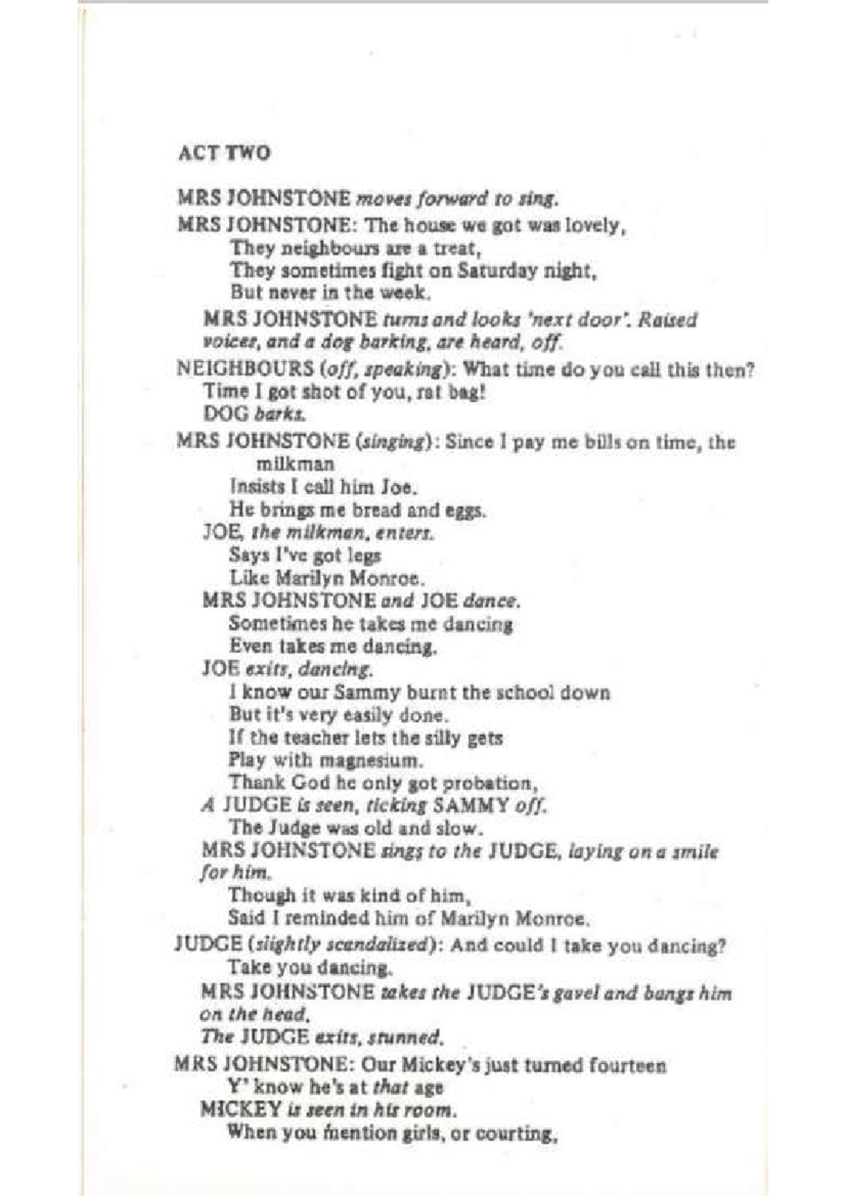 BLOOD BROTHERS ACT TWO Studocu