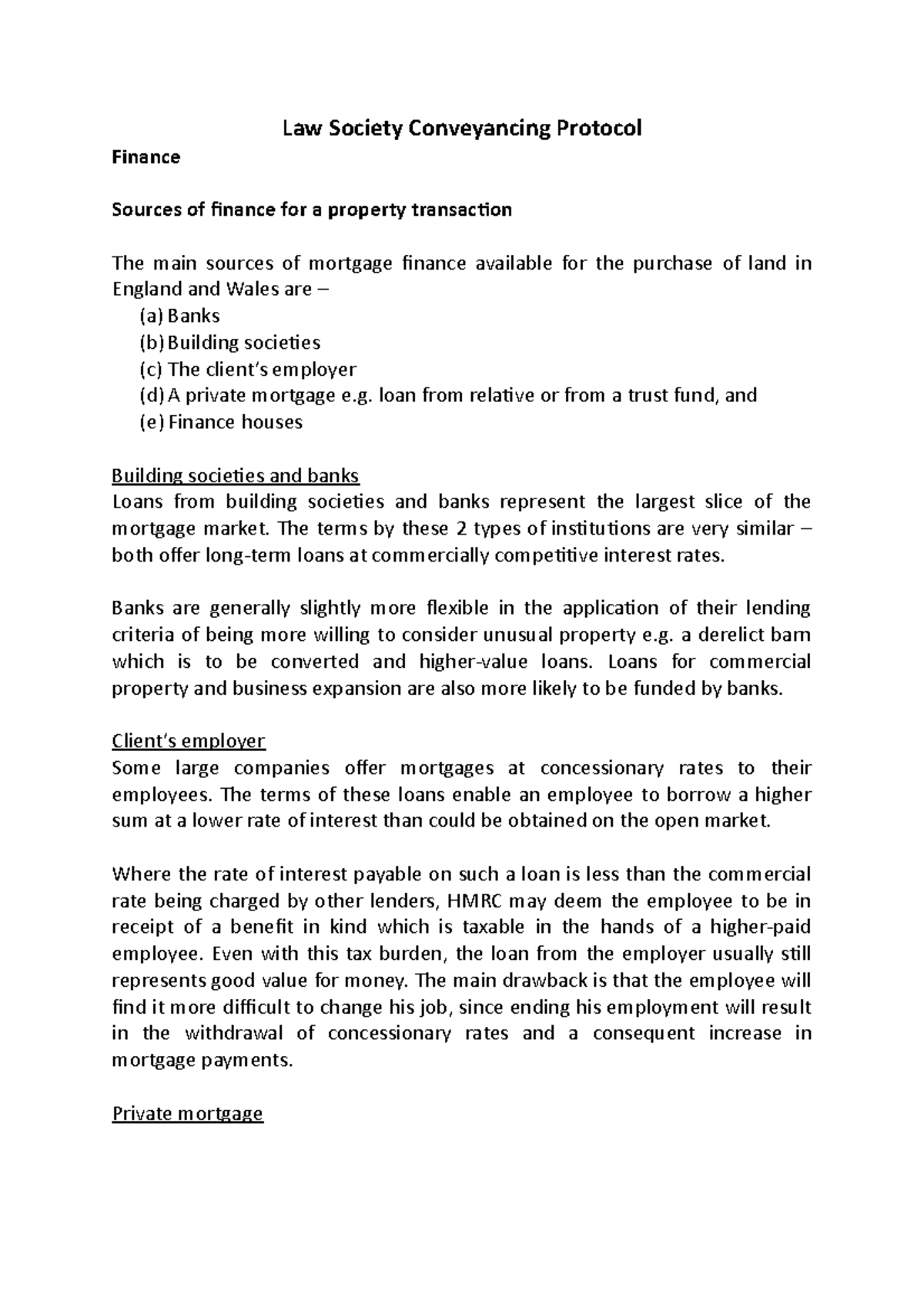 Law Society Conveyancing Protocol - Finance - Law Society Conveyancing ...