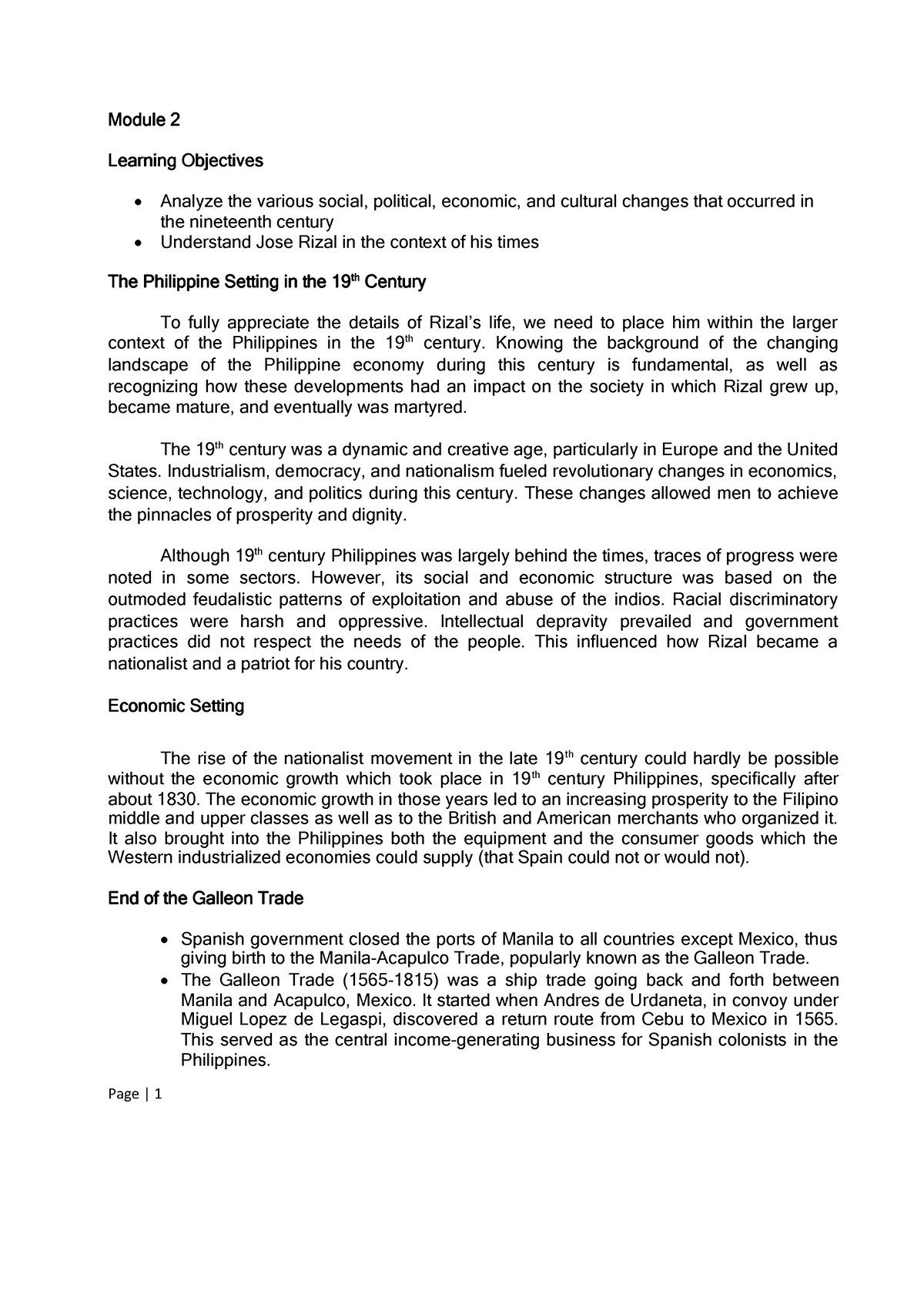 The-life-and-work-of-dr-jose-rizal-module-2 Compress - Module 2Module ...