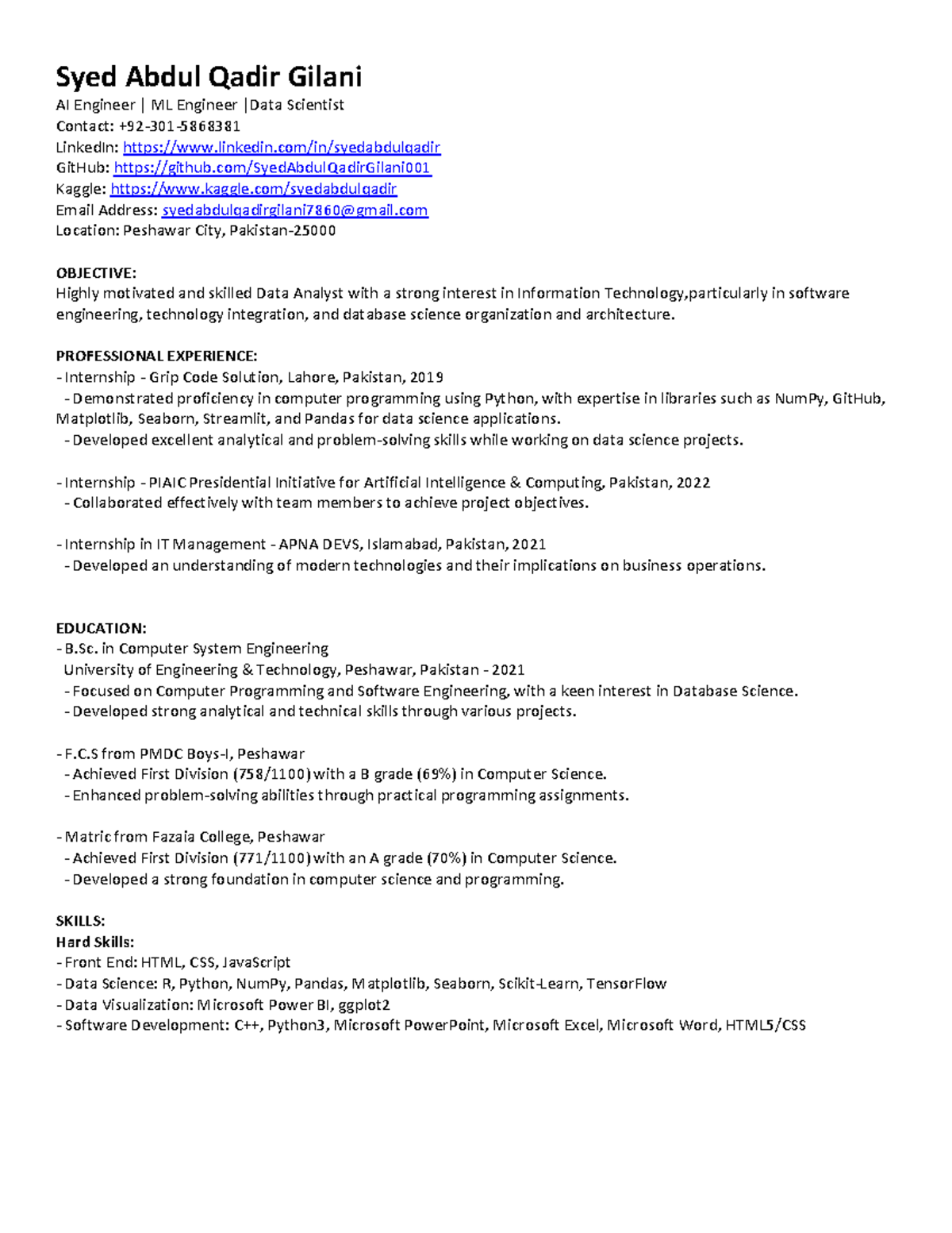 Resume - Syed Abdul Qadir Gilani AI Engineer | ML Engineer |Data ...