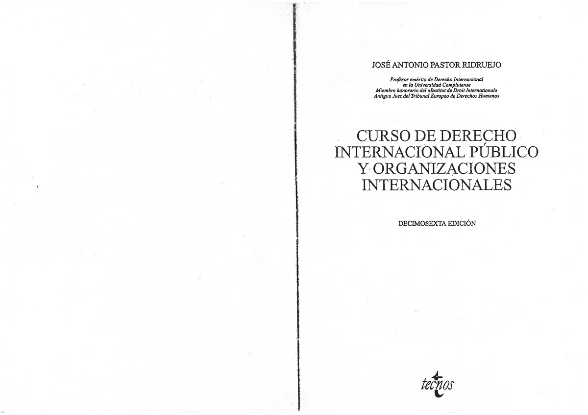 Modulo 1. Lectura 1. Pastor Ridruejo - Derecho Internacional Público ...