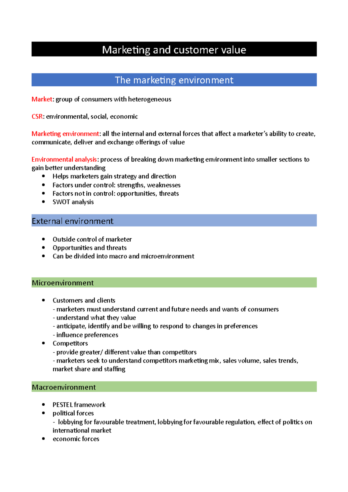 Marketing and customer value - Situational analysis Identifying key ...