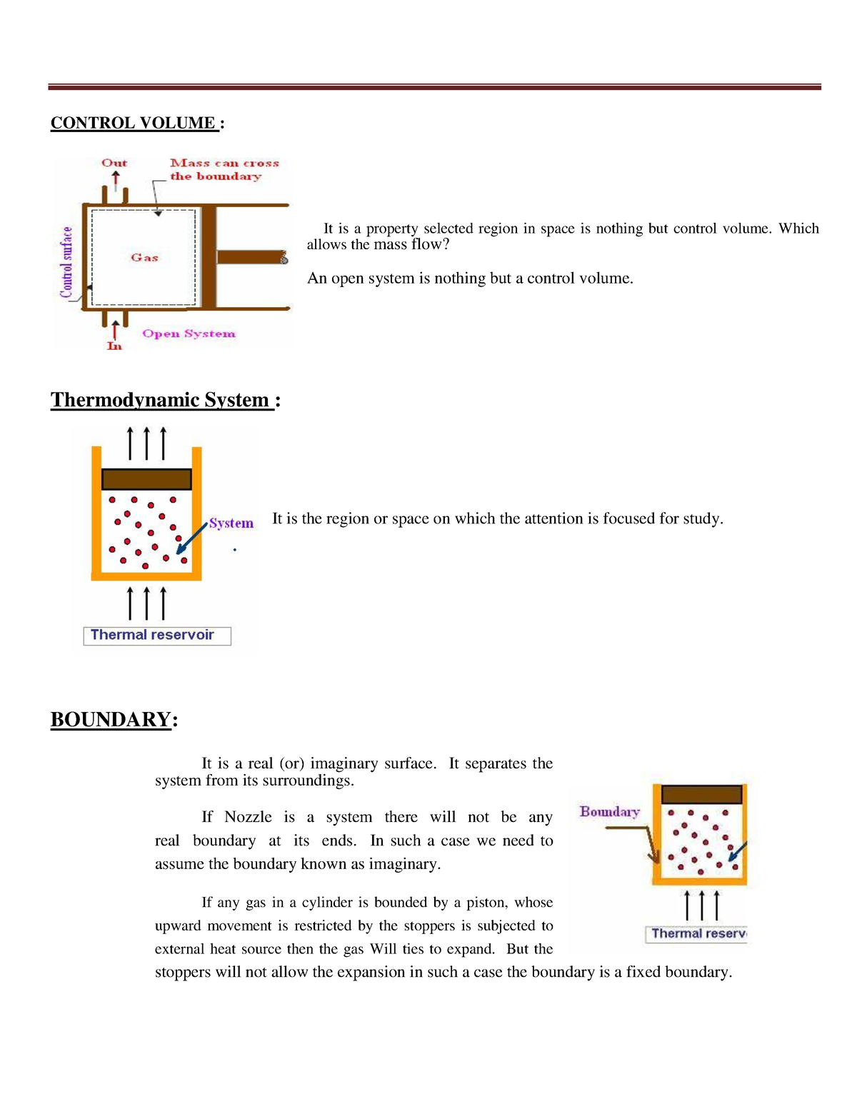 Thermodynamics II B.Tech - CONTROL VOLUME : It Is A Property Selected ...