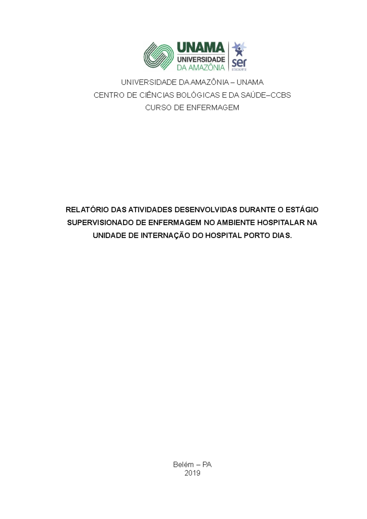 Relatório De Estágio Técnico Em Enfermagem Pdf - RETOEDU