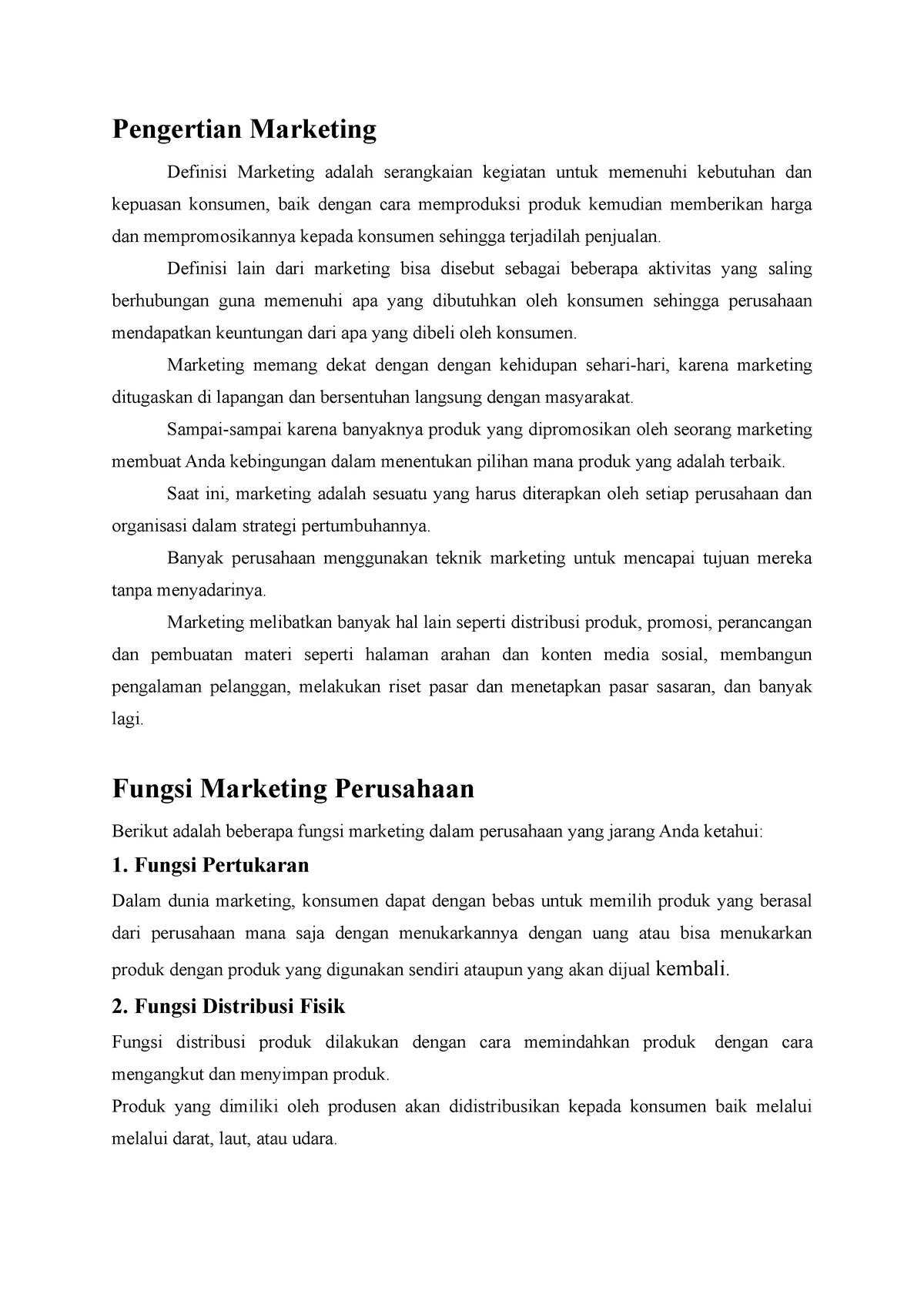 Pengertian Marketing - Materi - Pengertian Marketing Definisi Marketing ...