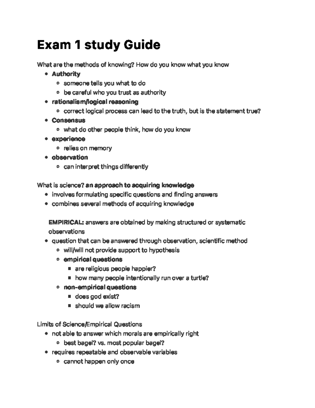 Exam 1 study Guide - Tracy Tomlinson - E xa m 1 s t u d y G u i d e ...