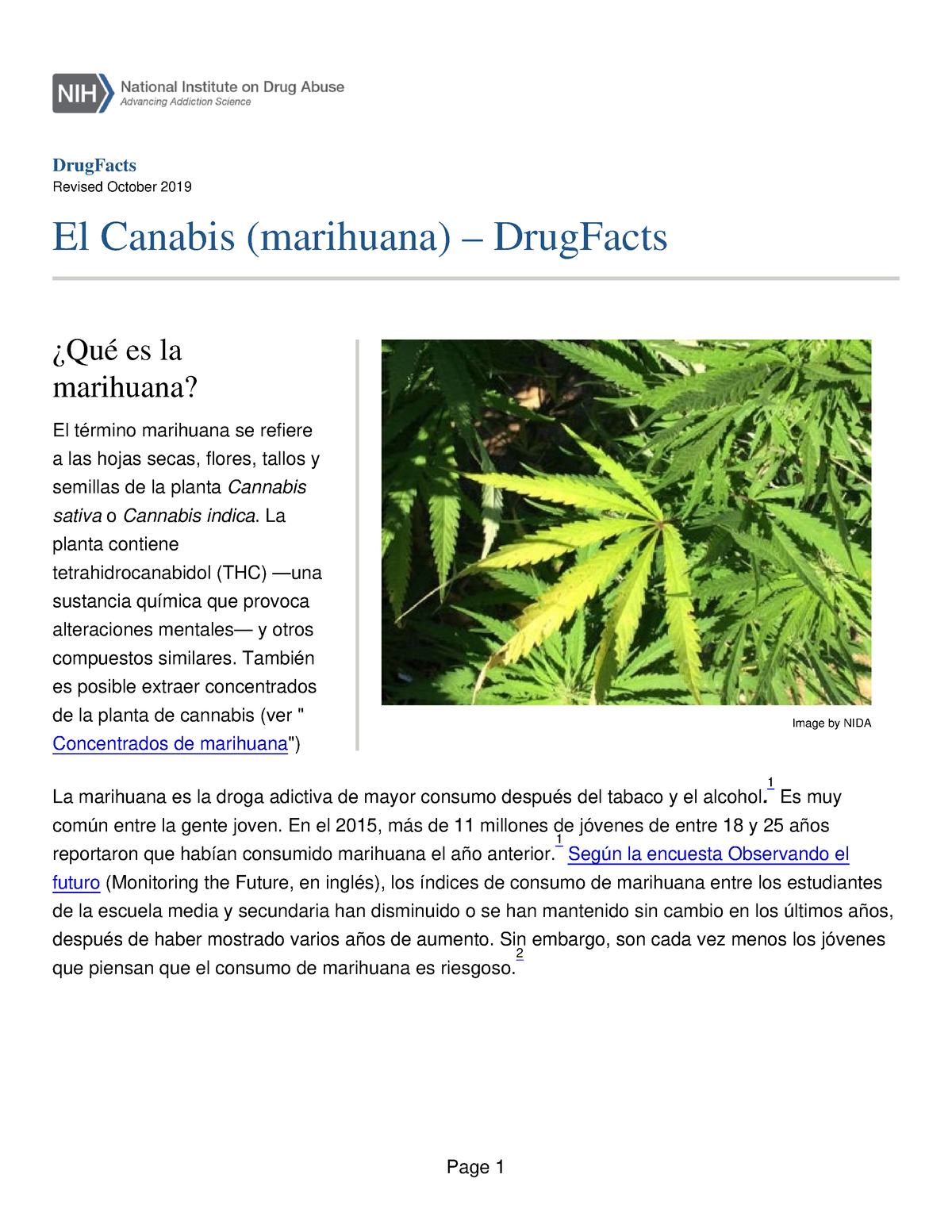 Concentrados de marihuana – DrugFacts