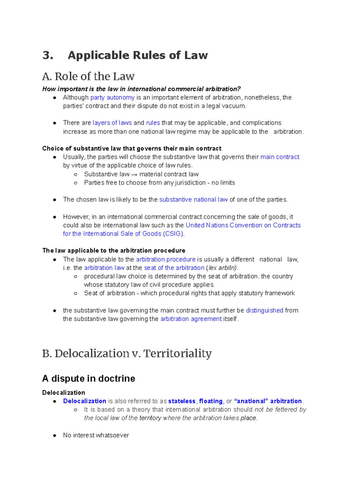 3. Applicable Rules of Law - 3. Applicable Rules of Law A. Role of the ...