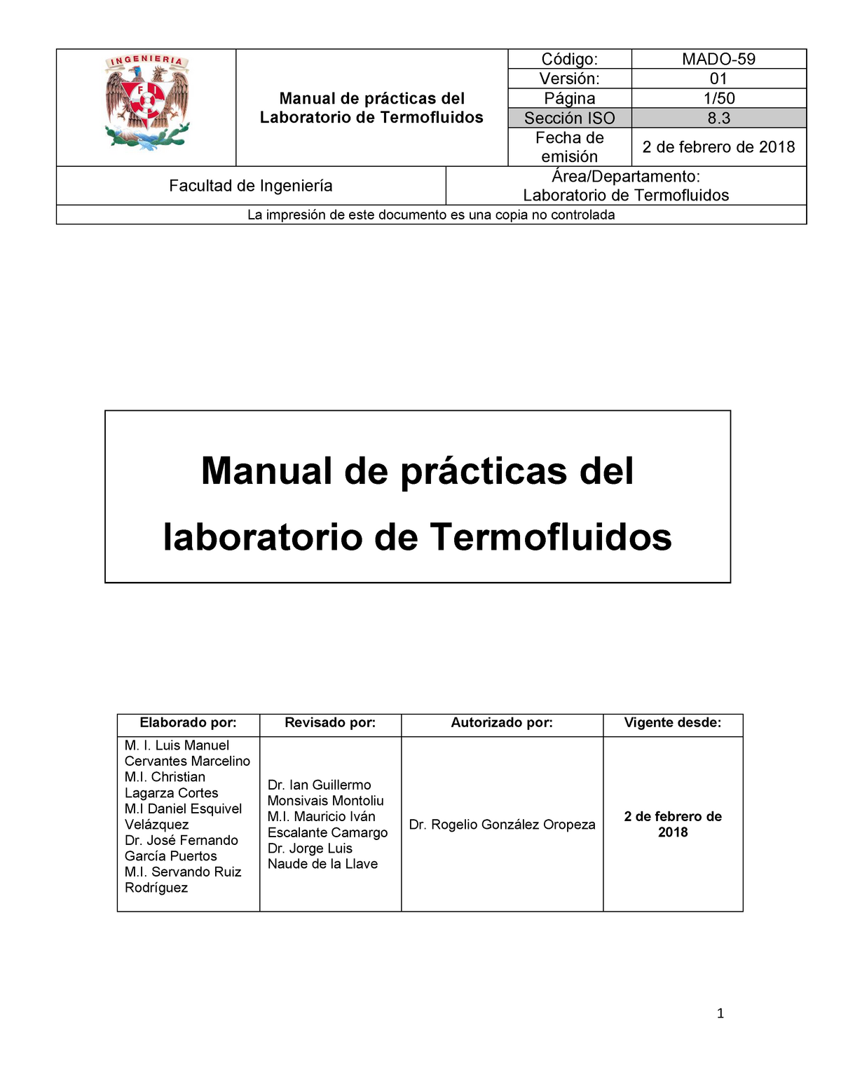 MADO-59 Laboratorio De Termofluidos - Manual De Prácticas Del ...