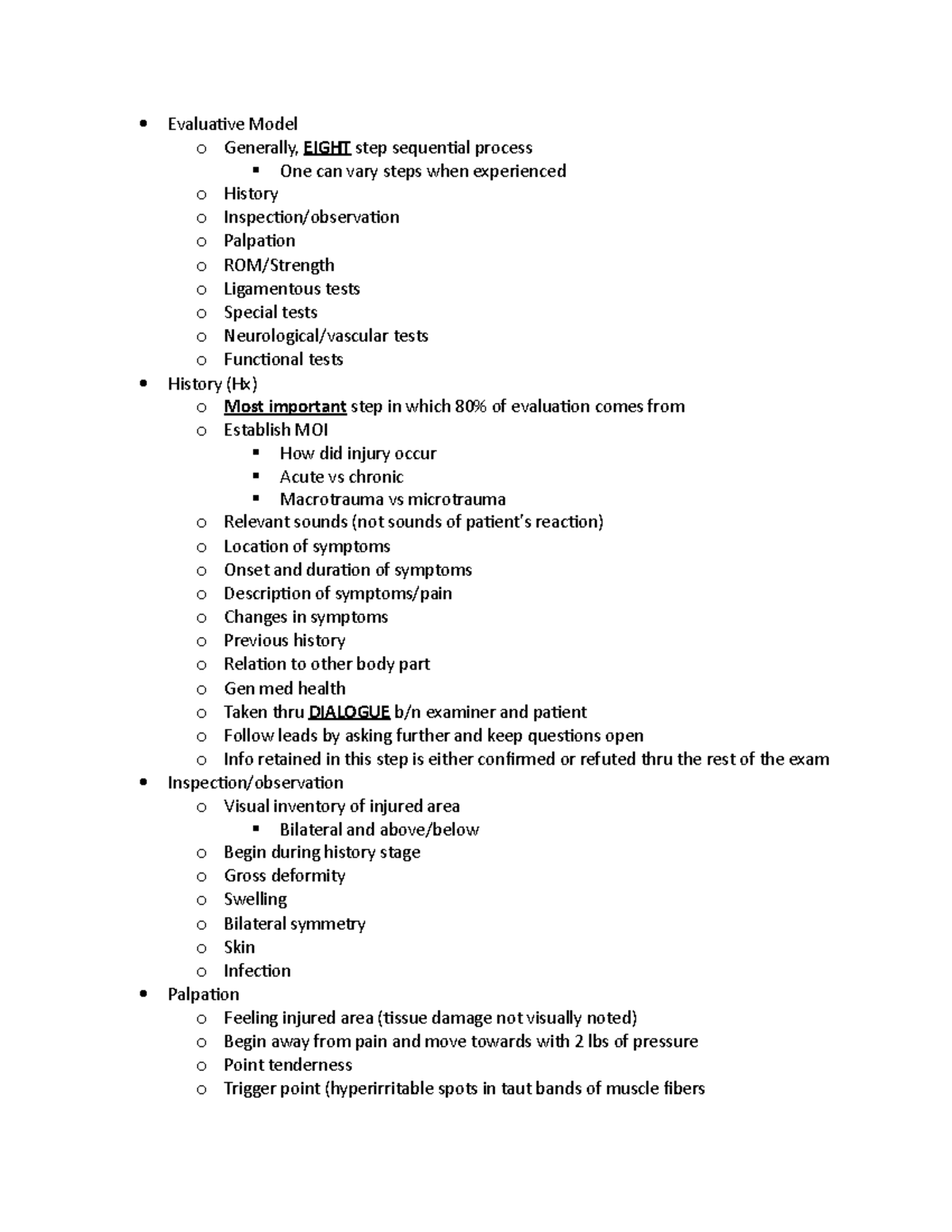 Week 1 Evaluation Model - Lecture notes 2 - Evaluative Model o ...