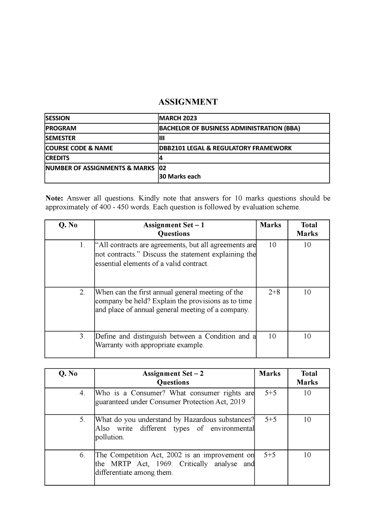 bba solved assignment