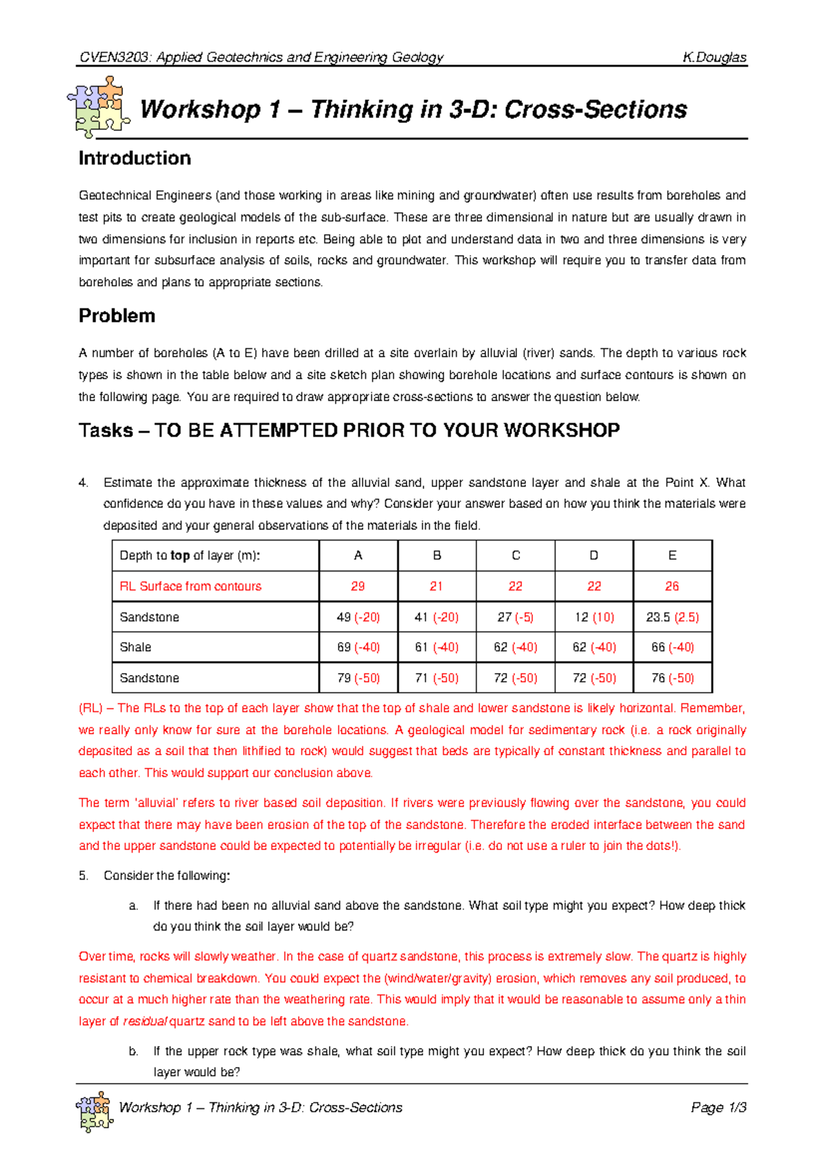 2020 Workshop 1 - Thinking in 3-D - answers and comments - CVEN 320 3 ...