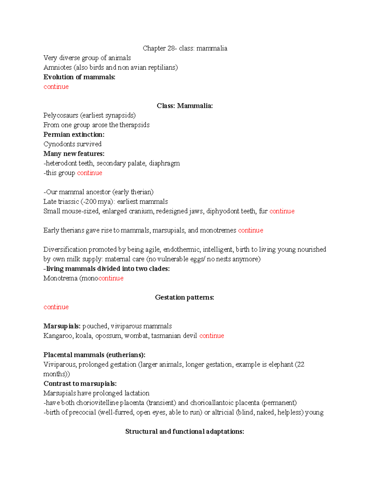 Chapter 28- class mammalia - Chapter 28- class: mammalia Very diverse