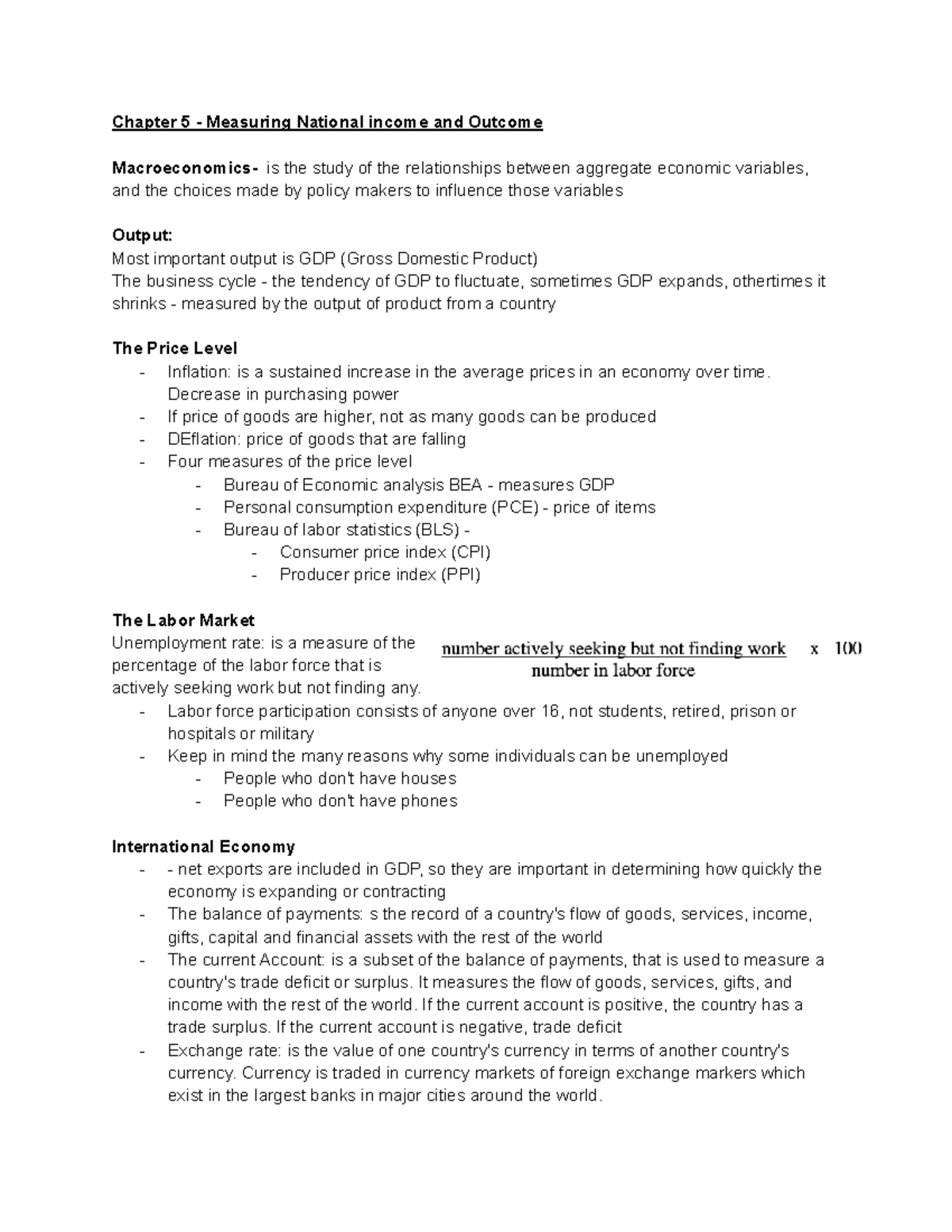 Copy of Econ 162 Exam 2 - Midterm review - Chapter 5 - Measuring ...
