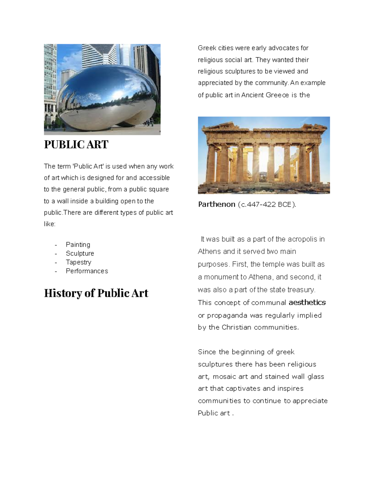 public art definition essay