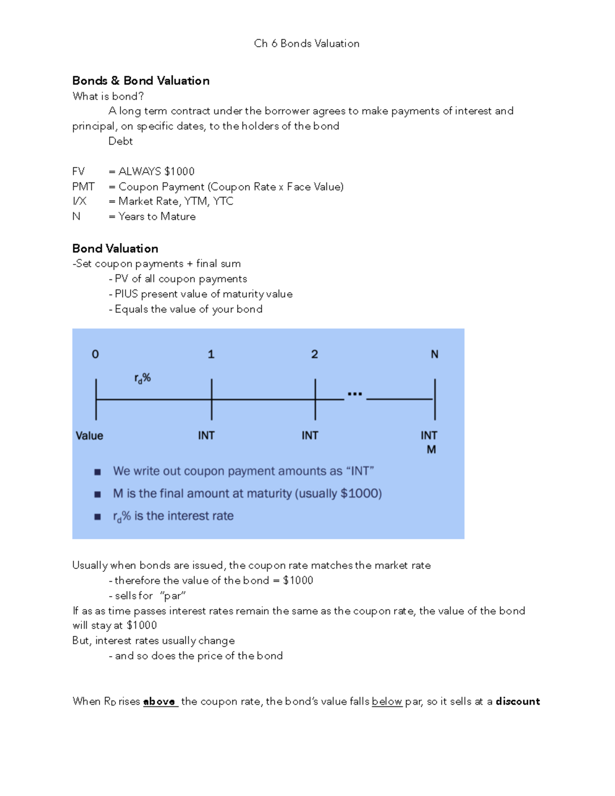 Ch 6. Bonds - Ch 6 Bonds Valuation Bonds &amp; Bond Valuation What is ...