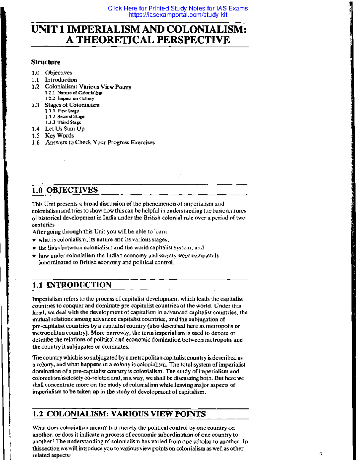 Ignou history modern india imperialism and colonialism - UNIT 1 ...