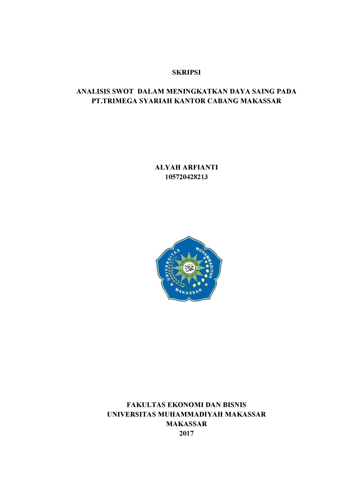 Analisis Swot Sebagai Strategi Meningkatkan Daya Saing Skripsi