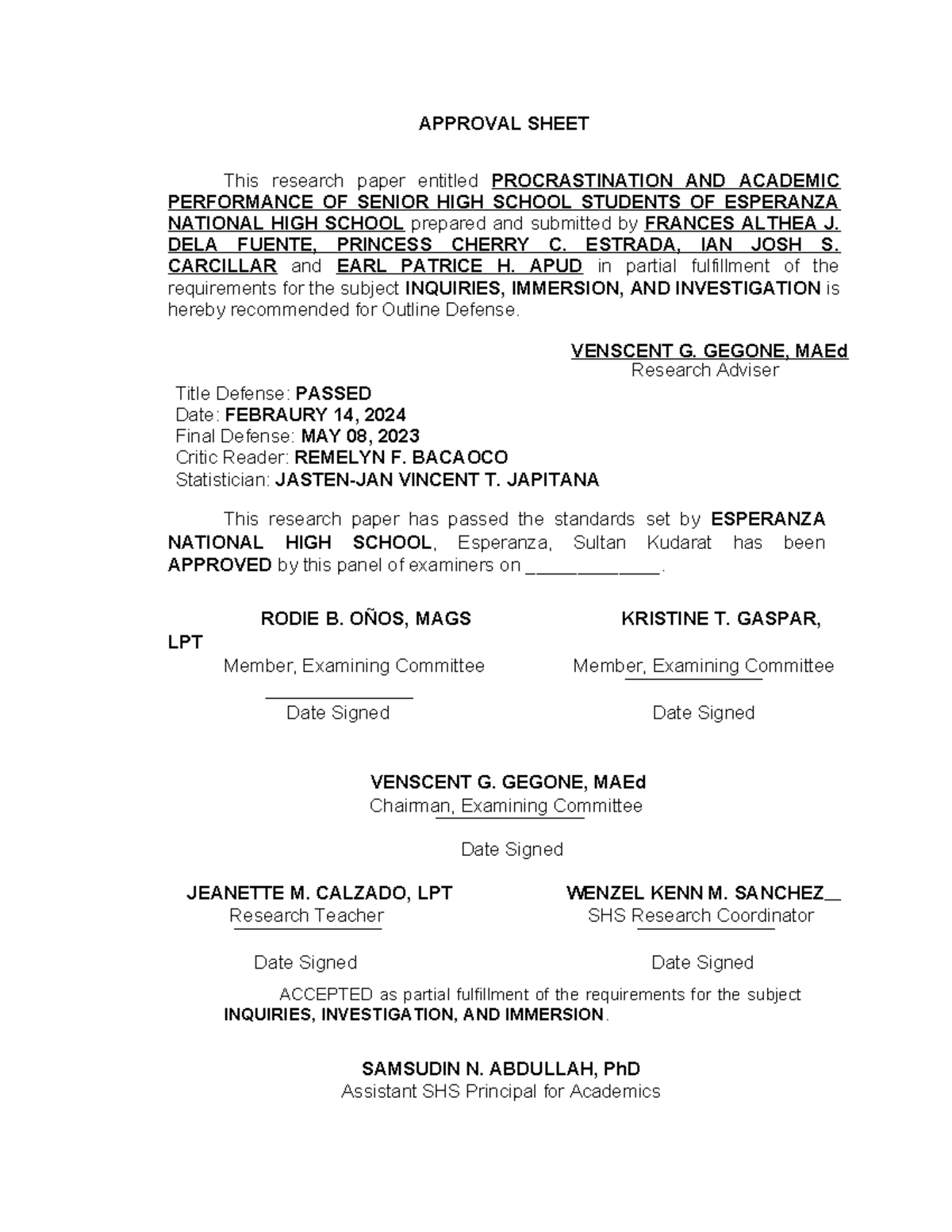 Blue1 - template - APPROVAL SHEET This research paper entitled ...