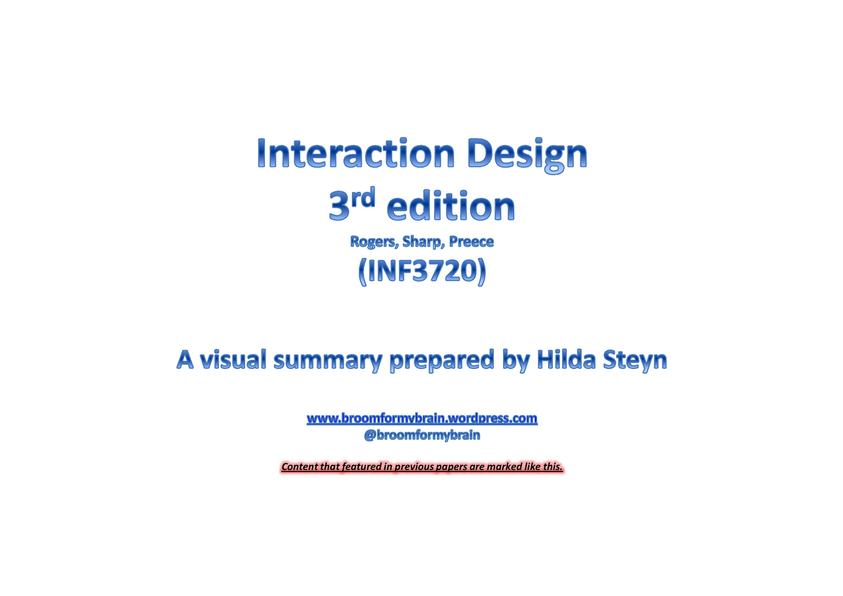 Exam prep - Summary Human Computer Interaction II - StuDocu