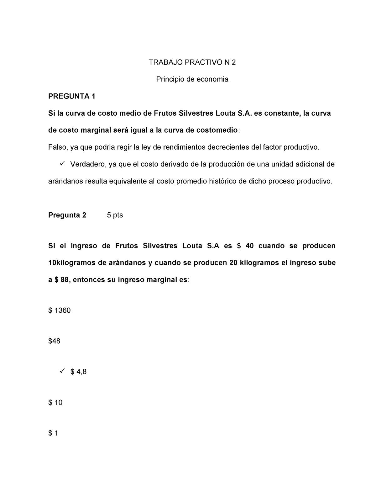 Trabajo Practivo N 2 P Economia - TRABAJO PRACTIVO N 2 Principio De ...