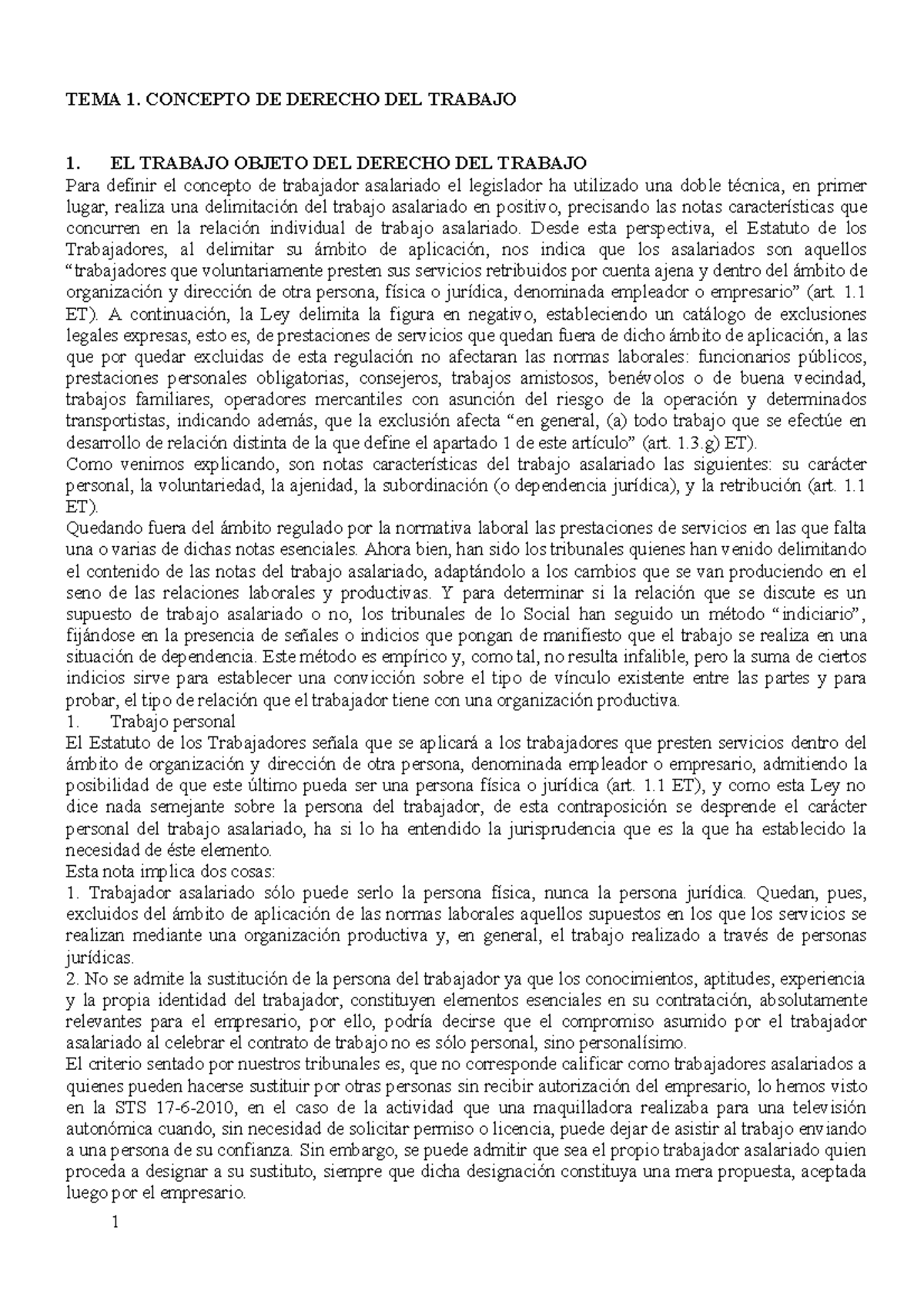 Apuntes - Derecho del Trabajo y la Seguridad Social - Laboral bueno ...