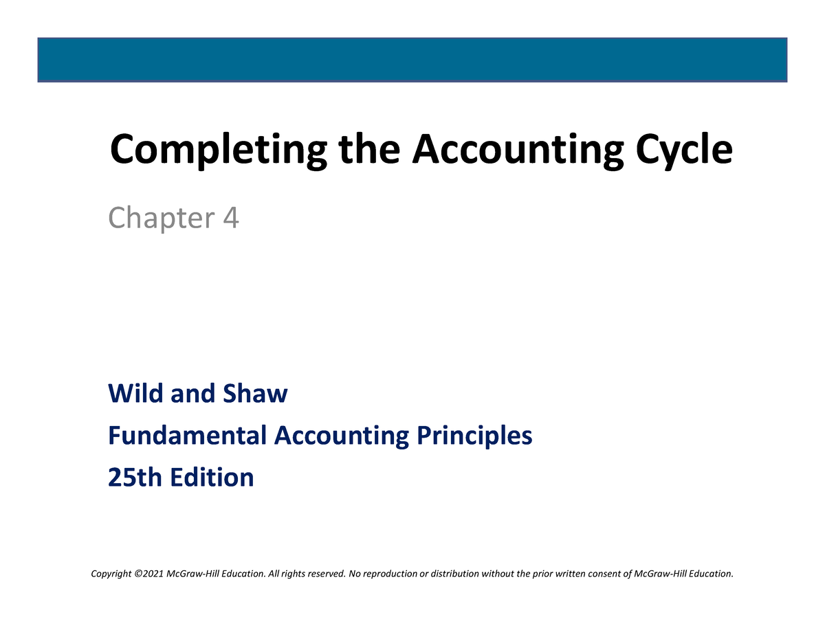 Module 4 - Completion Of Accounting Process - Completing The Accounting ...