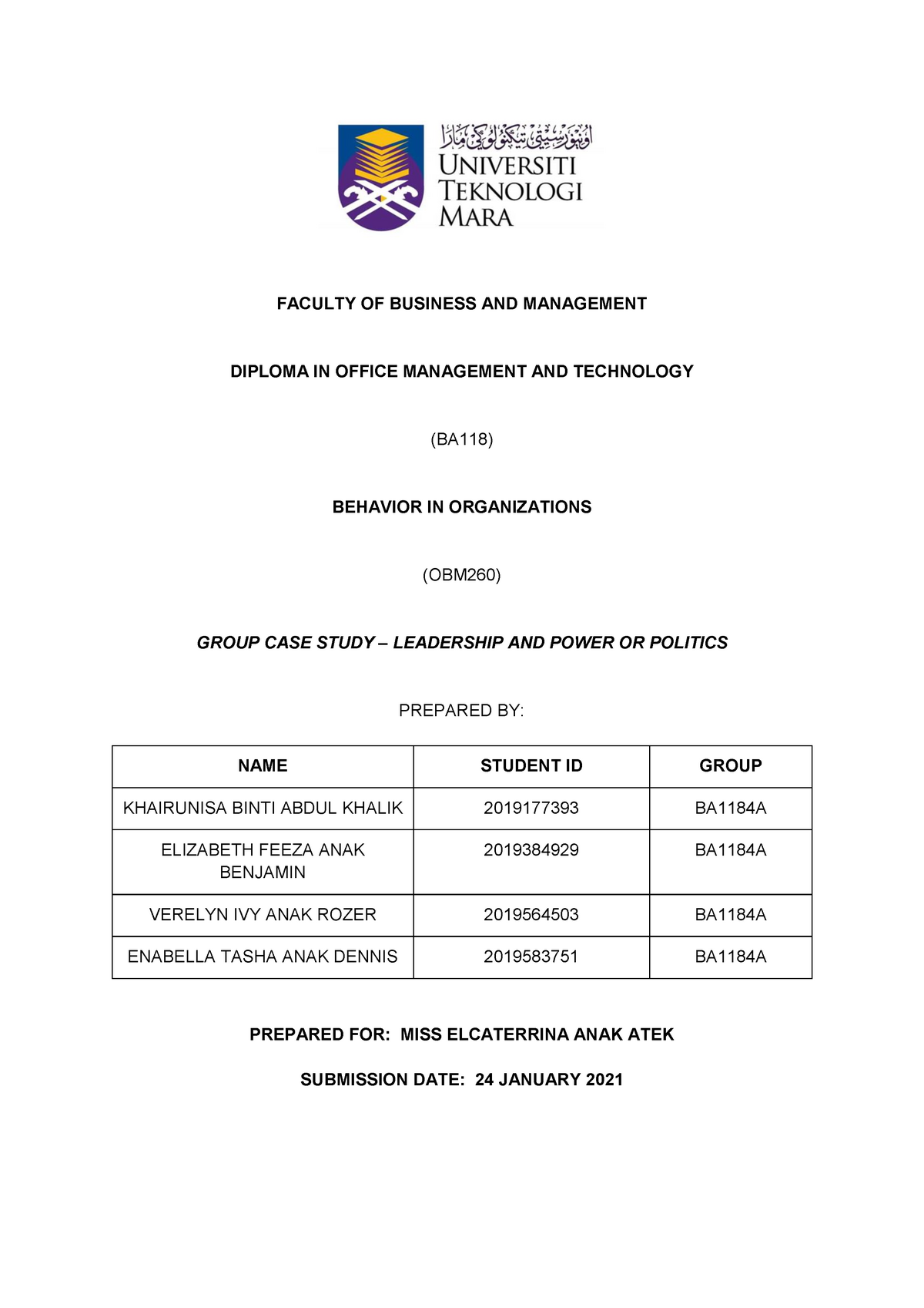 obm260 group assignment