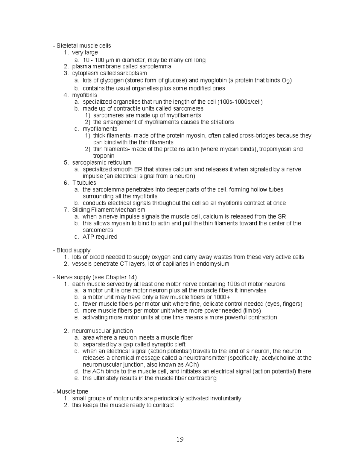 Microsoft Word - Anatomy Lecture Notes Update 2017 - 19 Skeletal muscle ...