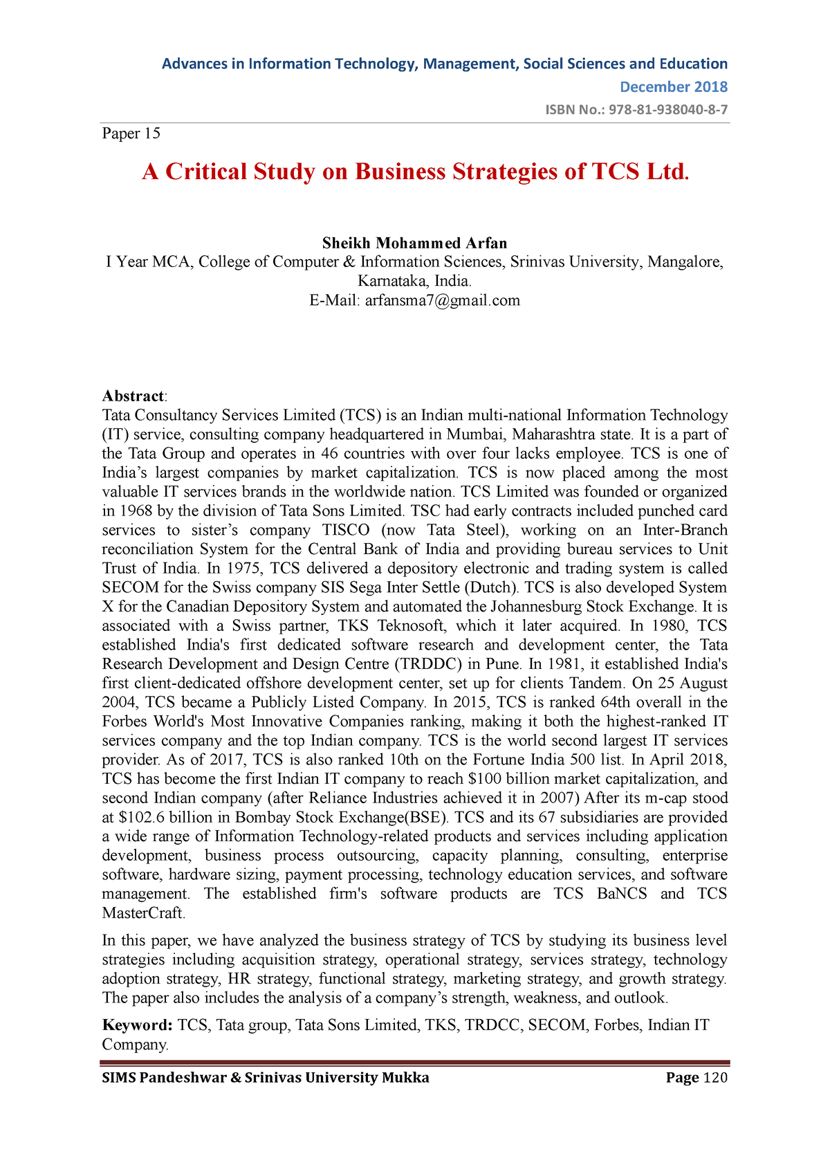 case study of tcs company