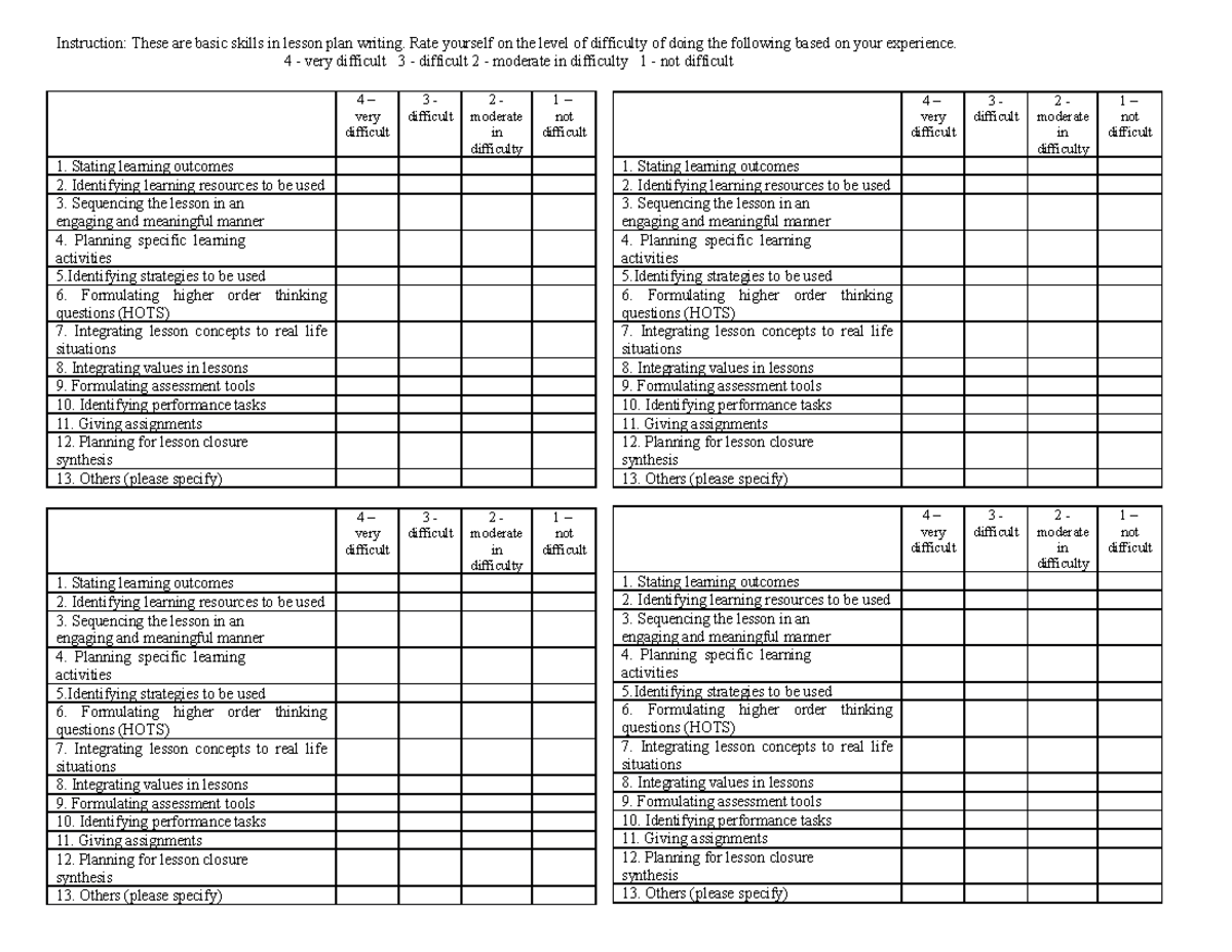 Instruction Field Study Instruction These Are Basic Skills In