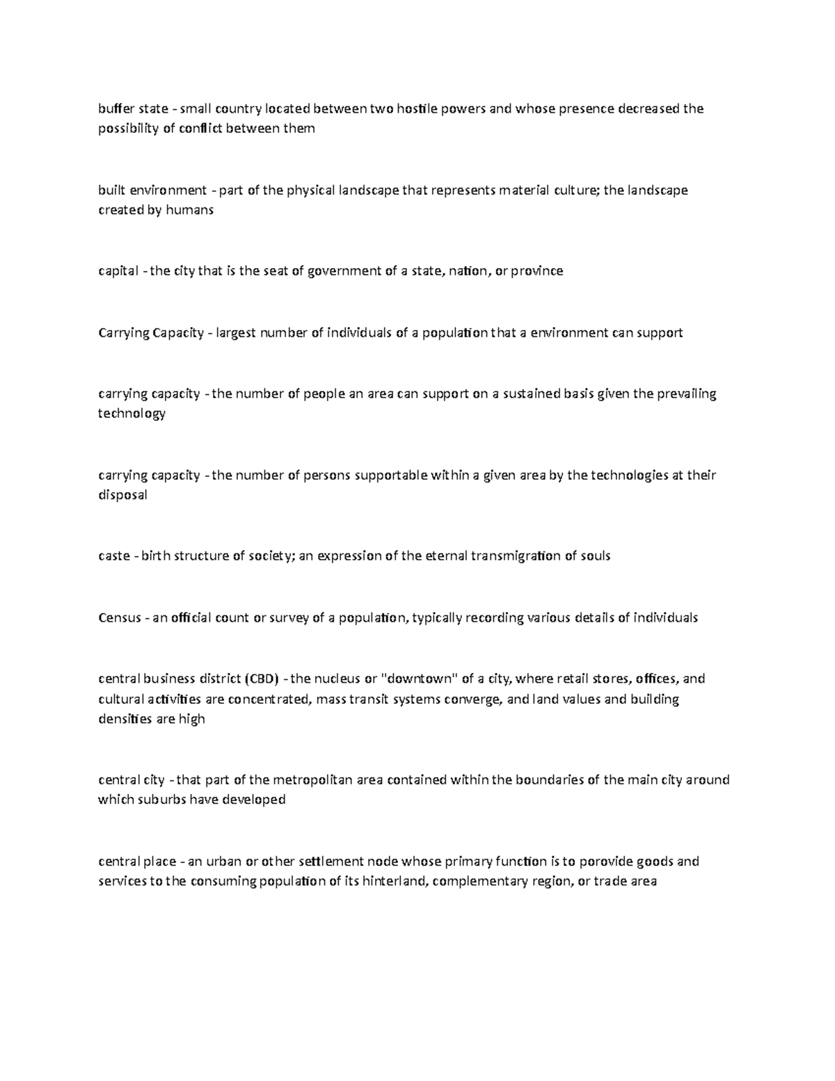 Note 12 - study guide - buffer state - small country located between ...